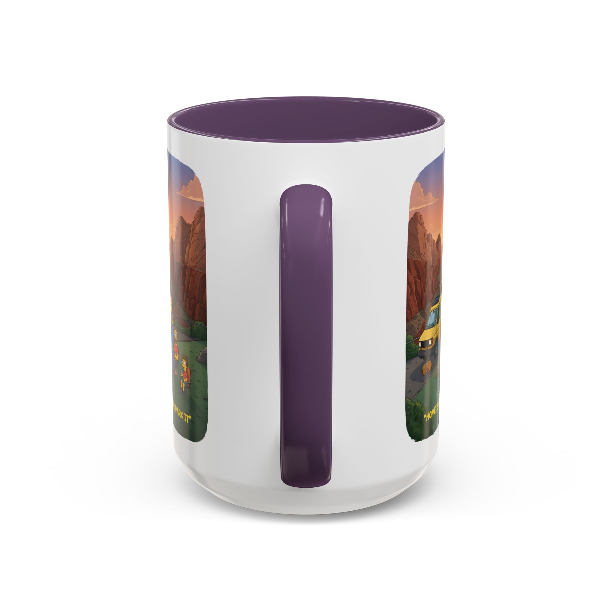 Accent Coffee Mug (11, 15oz) — "Home Is Where You Park It" Design Sitcom-Line