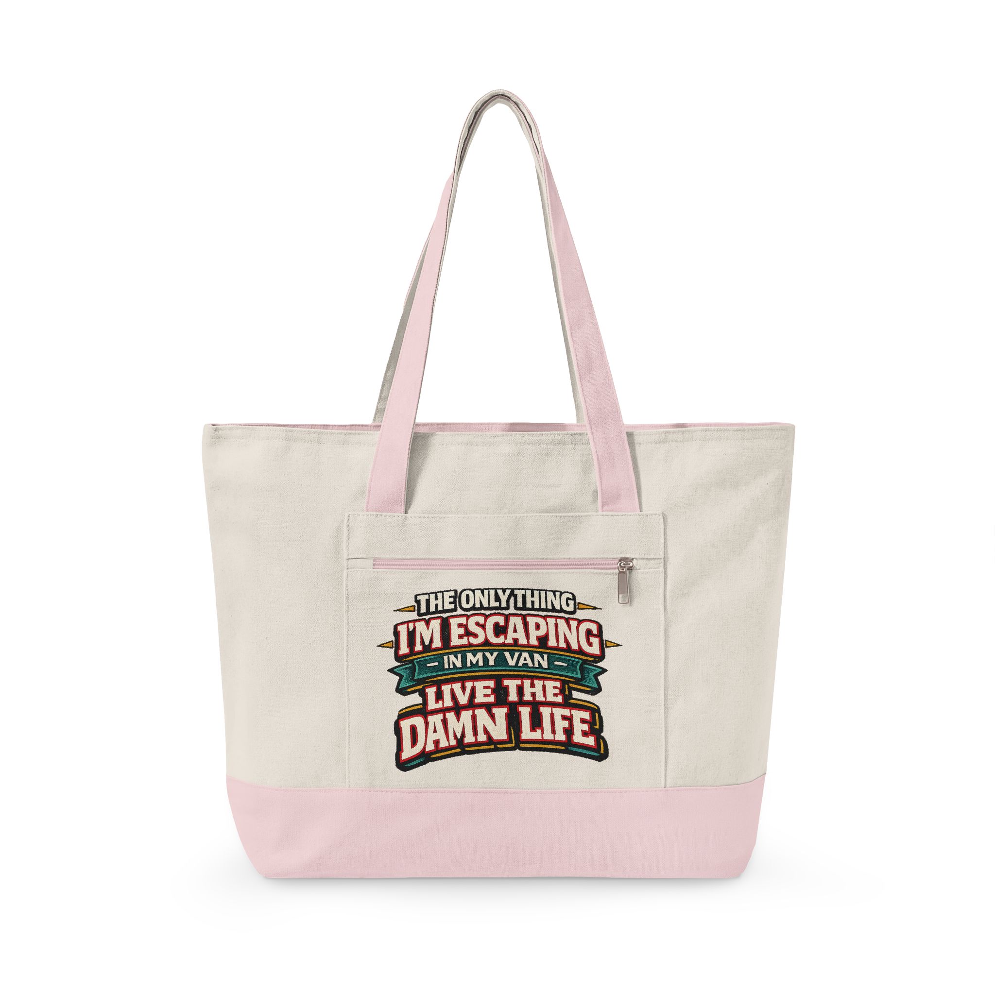 Zippered Canvas Tote — "The Only Thing Im Escaping" (Design F**K-Line)