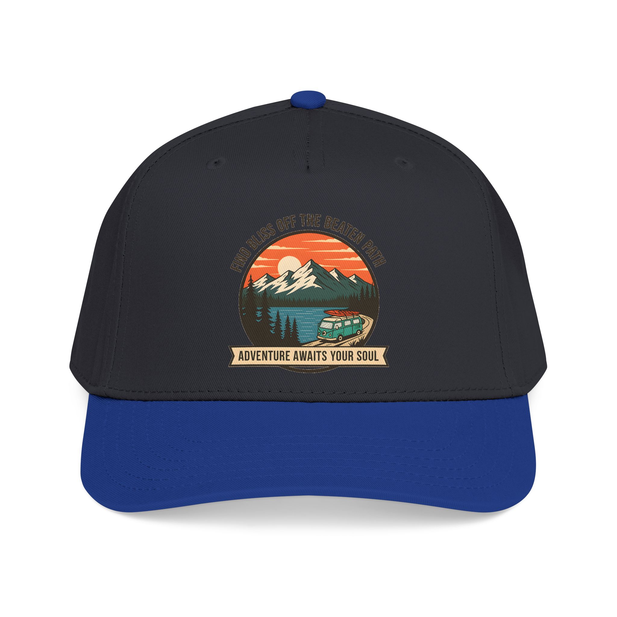 12828578948197723006_2048.jpeg Baseball Cap — "Find Bliss of the beaten patch-Adventure Awaits Your Soul" Vintage Mountain Camp Camper Design