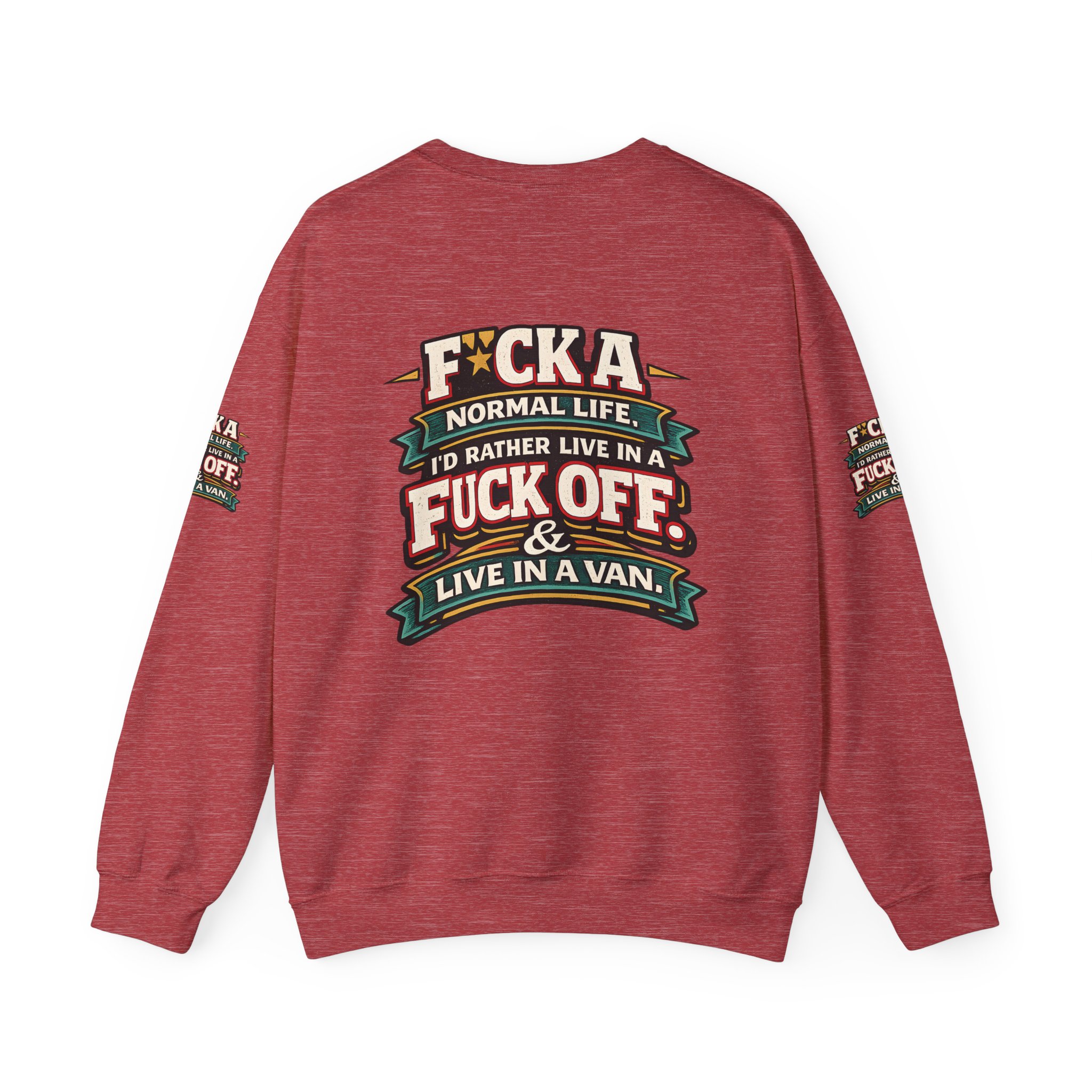 12832908162718488816_2048.jpeg Unisex Heavy Blend™ Crewneck Sweatshirt — "Fuck A Normal Life" Design F**K-Line