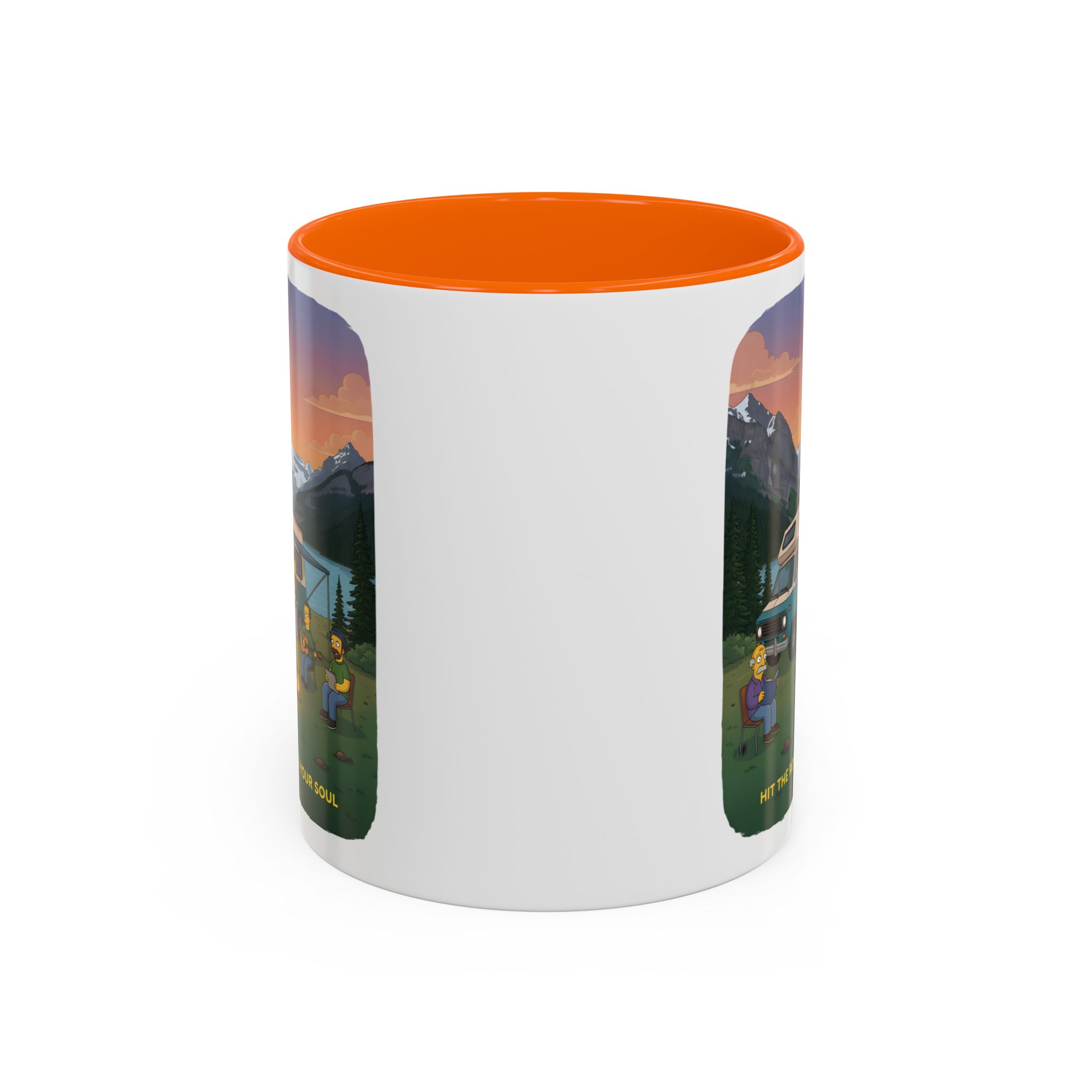 Accent Coffee Mug (11, 15oz) — "Hit The Road-Find Your Soul" Design Sitcom-Line