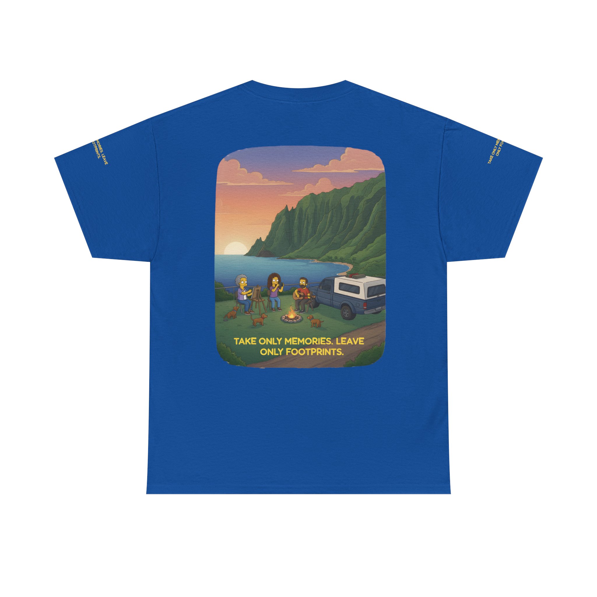 Unisex Heavy Cotton Tee — "Take Only Memories-Leave Only Footprints" Design Sitcom-Line