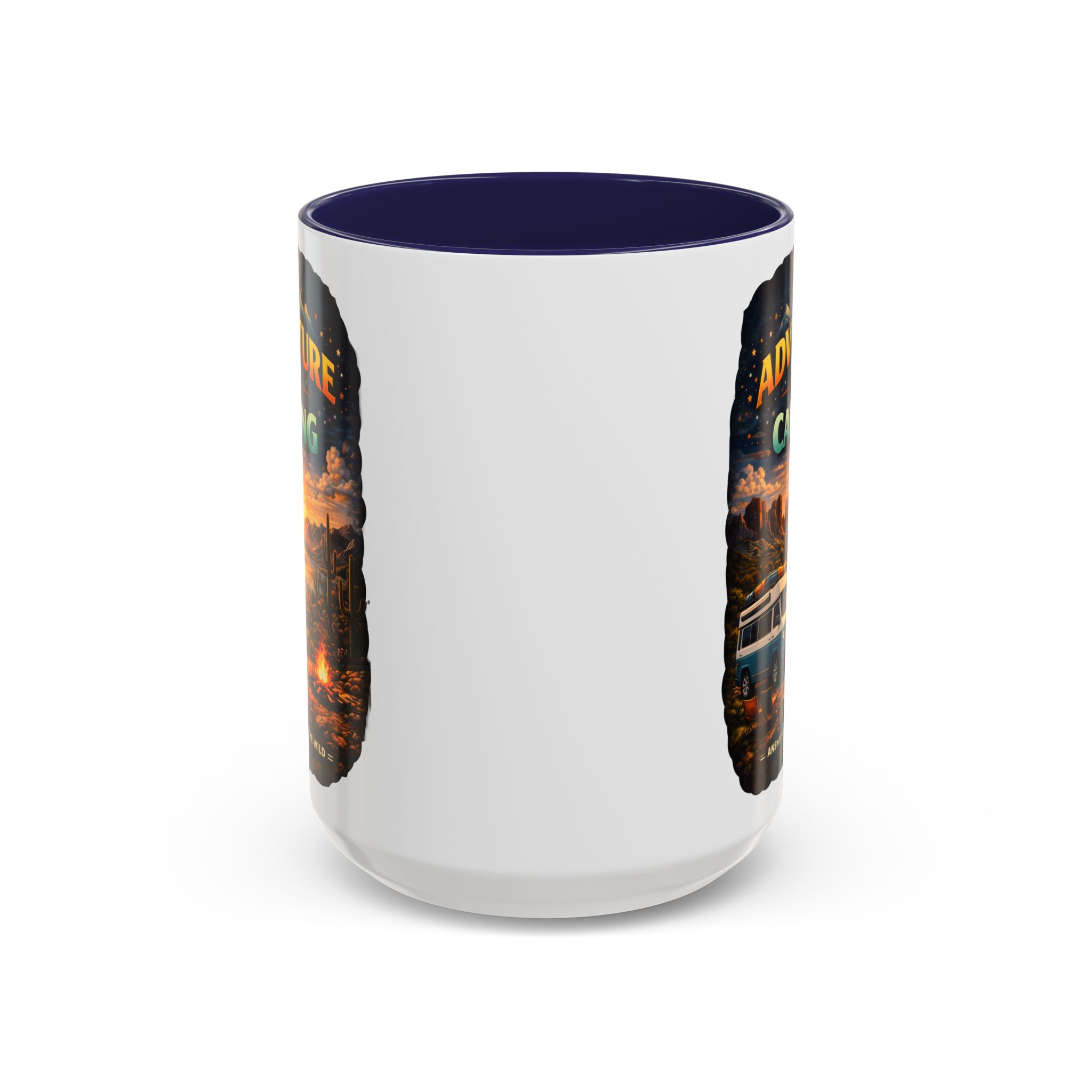 Accent Coffee Mug (11, 15oz) — "Adventure Is Calling" Design Scenic-Line