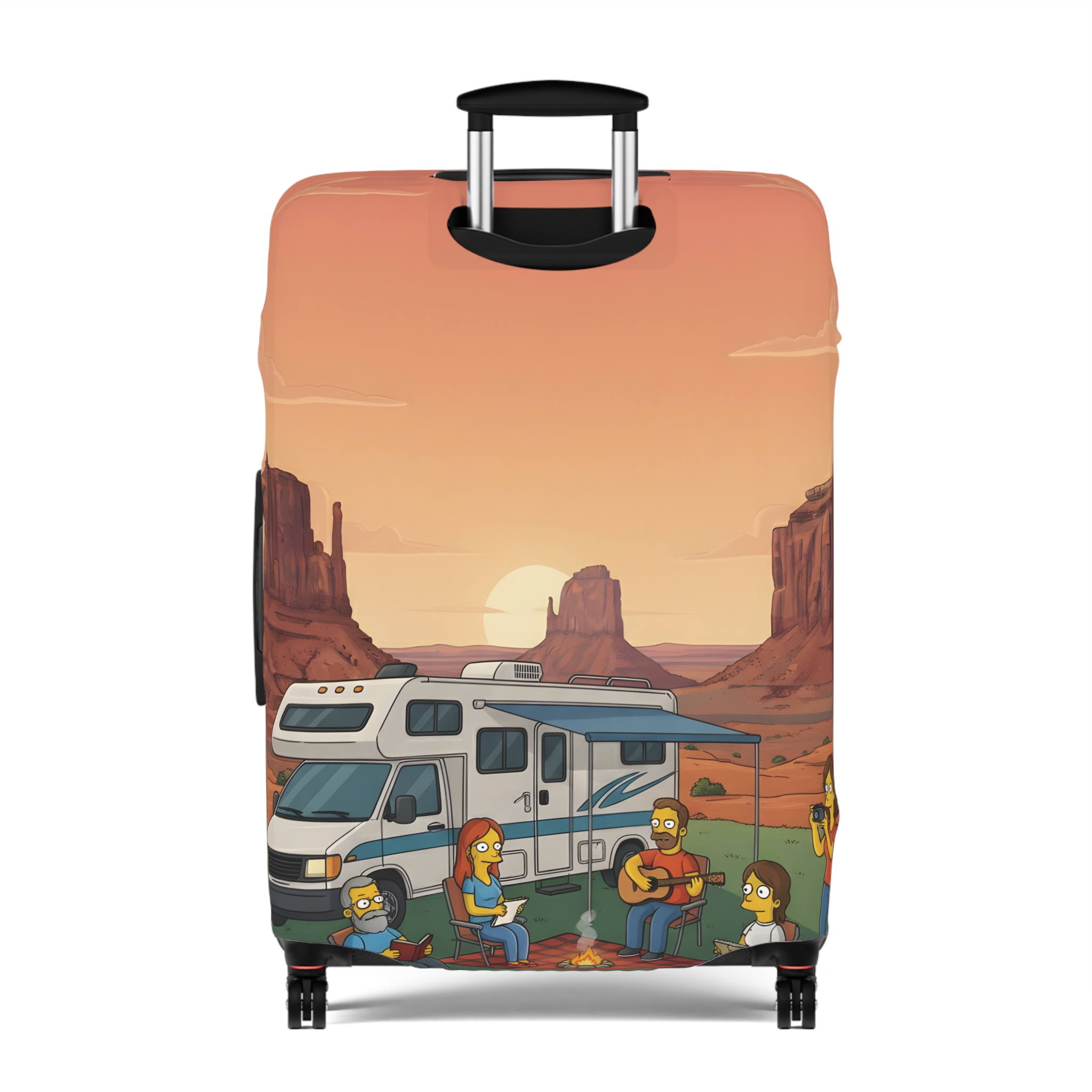 Luggage Cover — Adventure Camper Sketch Travel Suitcase(Design Sitcom-Line)