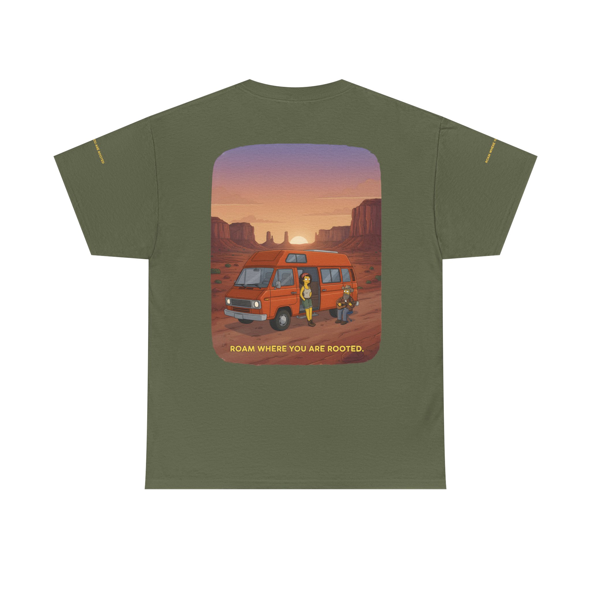 Unisex Heavy Cotton Tee — "Roam Where You Are Rooted" Design Sitcom-Line