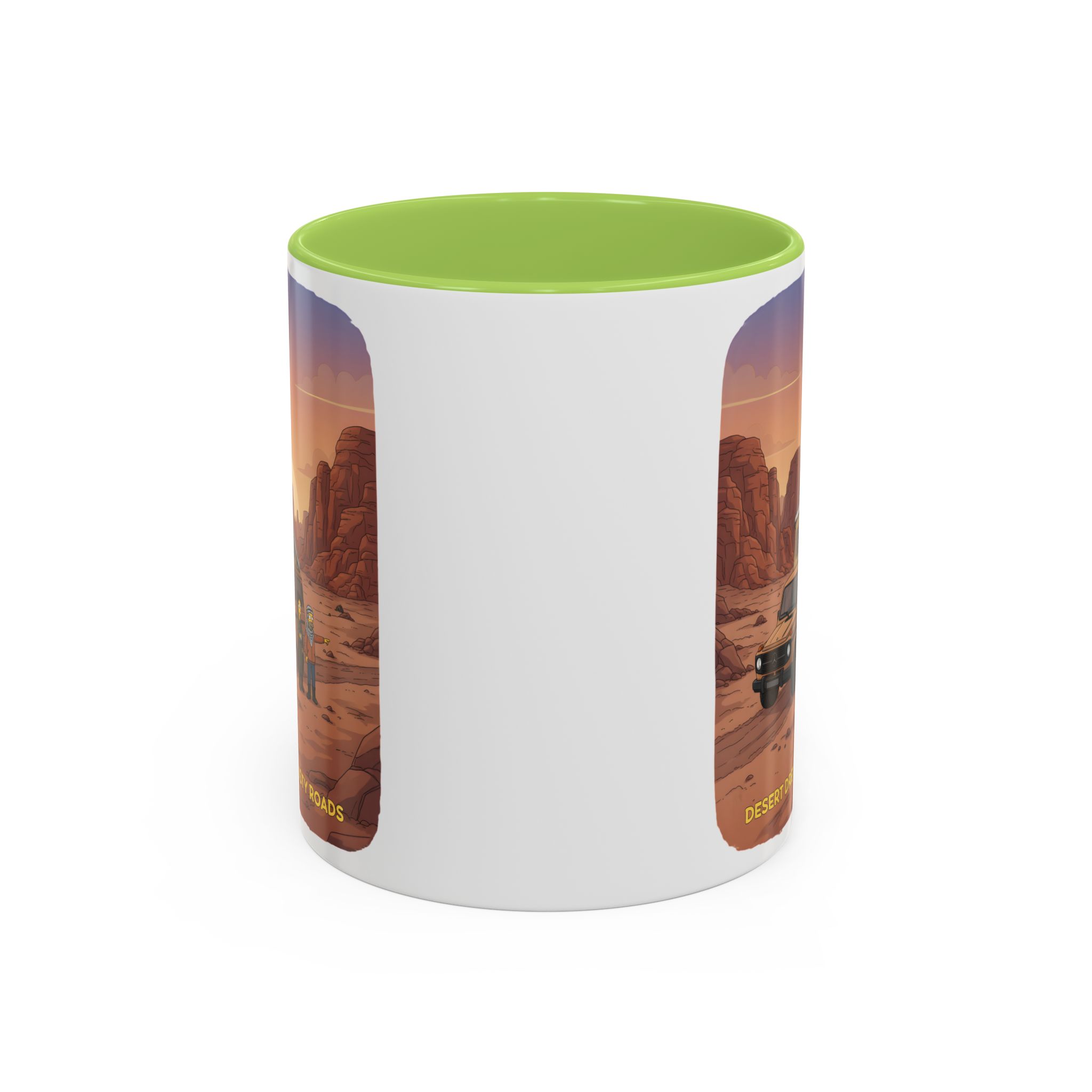 Accent Coffee Mug (11, 15oz) — "Desert Dreams Dusty Roads" Design Sitcom-Line