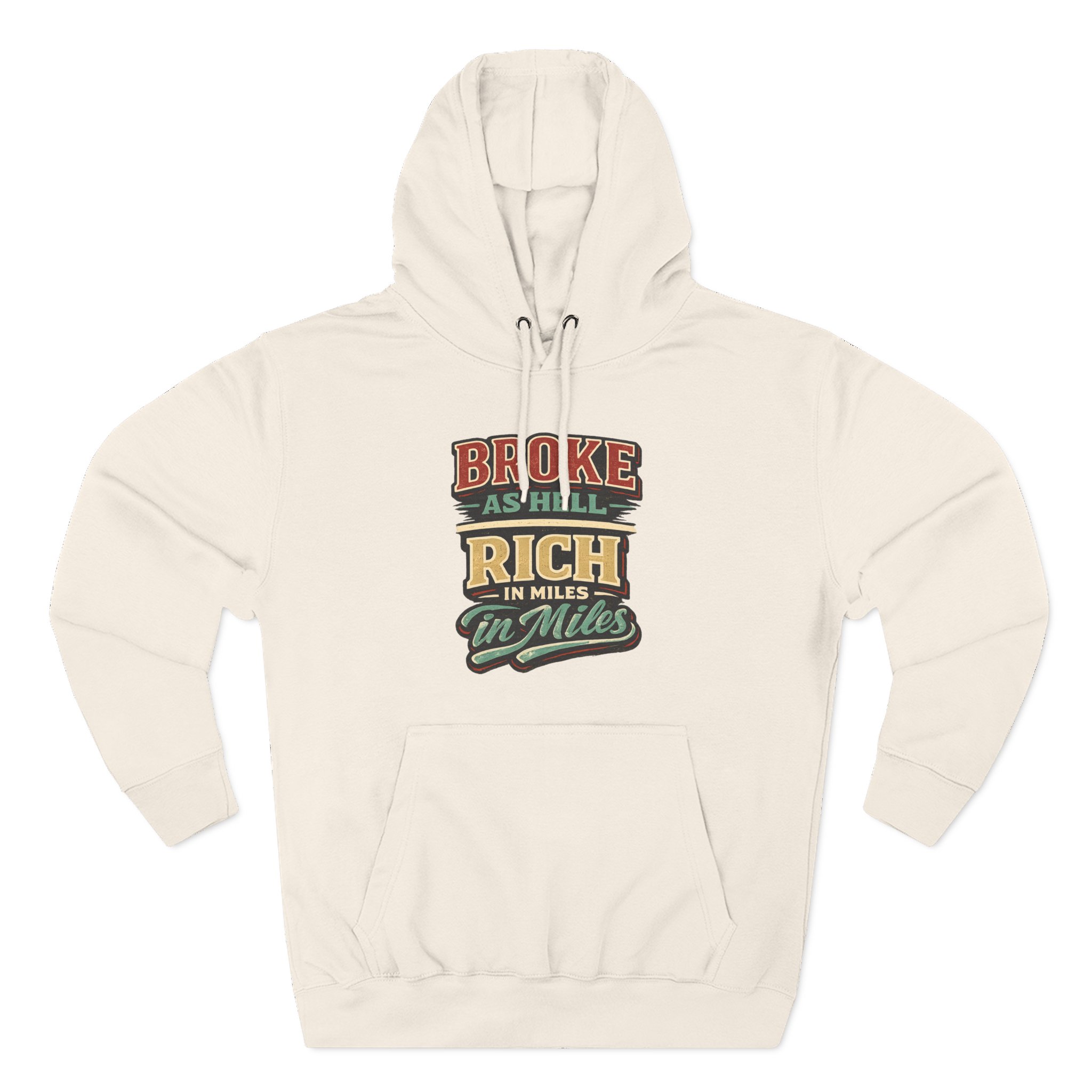 Three-Panel Fleece Hoodie - "Broke As Hell" Design F**K-Line