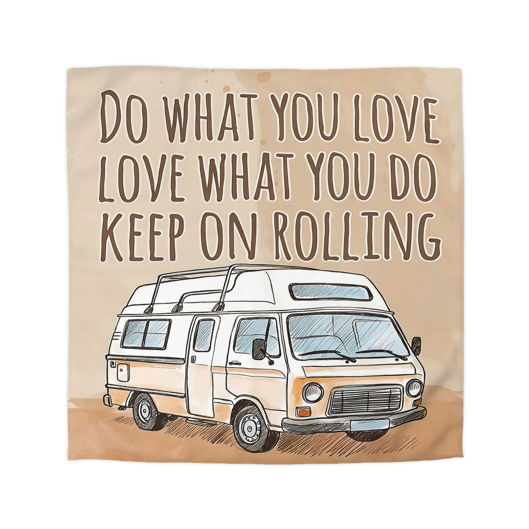 12852859213241394914_2048.jpeg Duvet Cover - 'Do What You Love, Keep On Rolling' Campervan Bedding