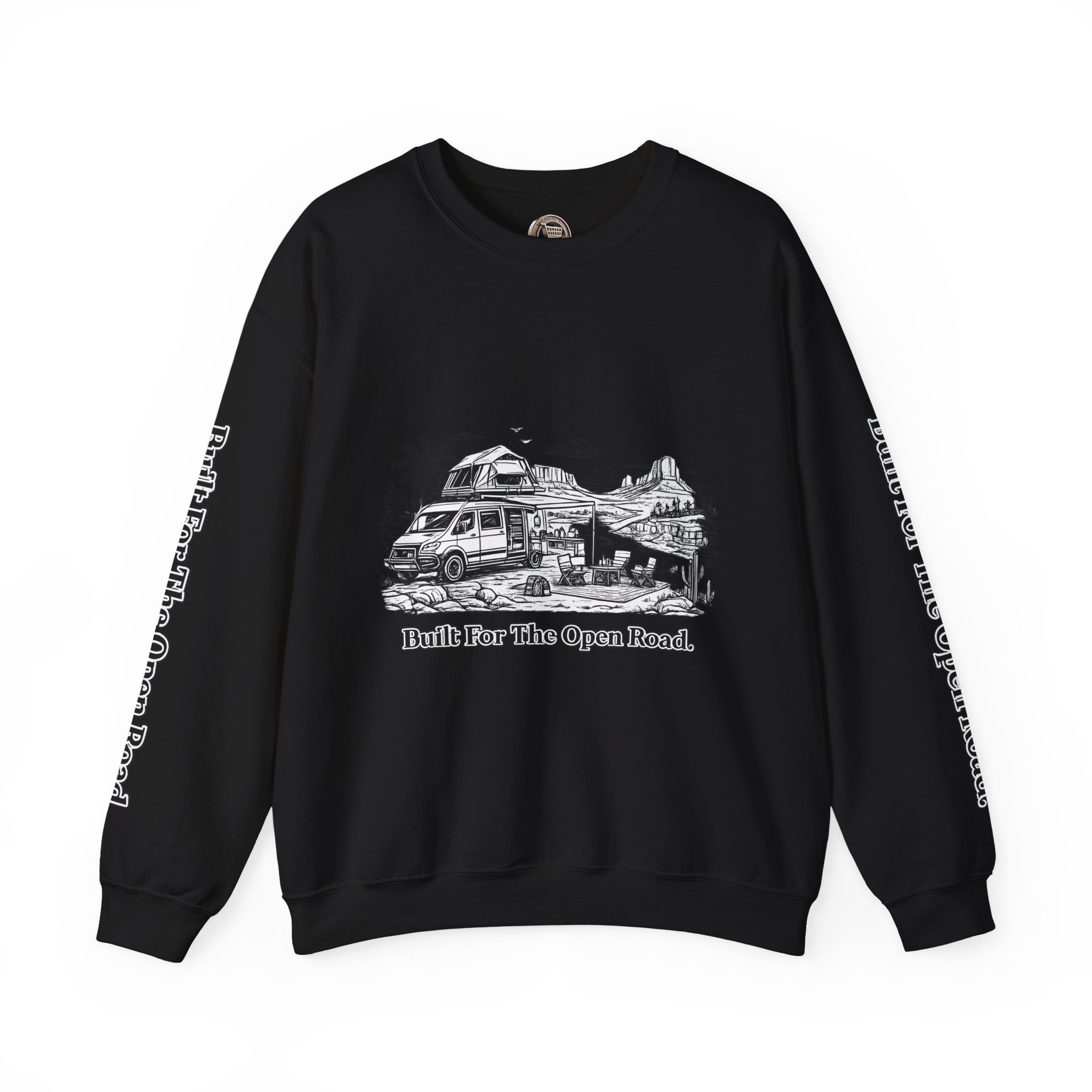 12858055727292675159_2048.jpeg Unisex Heavy Blend™ Crewneck Sweatshirt — "Built For The Open Road" Design Minimal-Line
