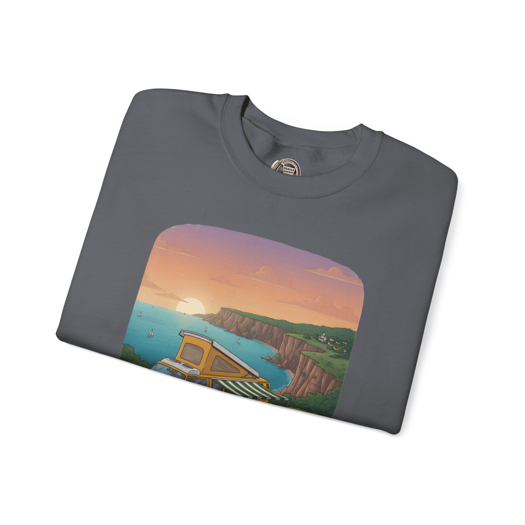 Unisex Heavy Blend™ Crewneck Sweatshirt — "The World Awaits" Design Sitcom-Line