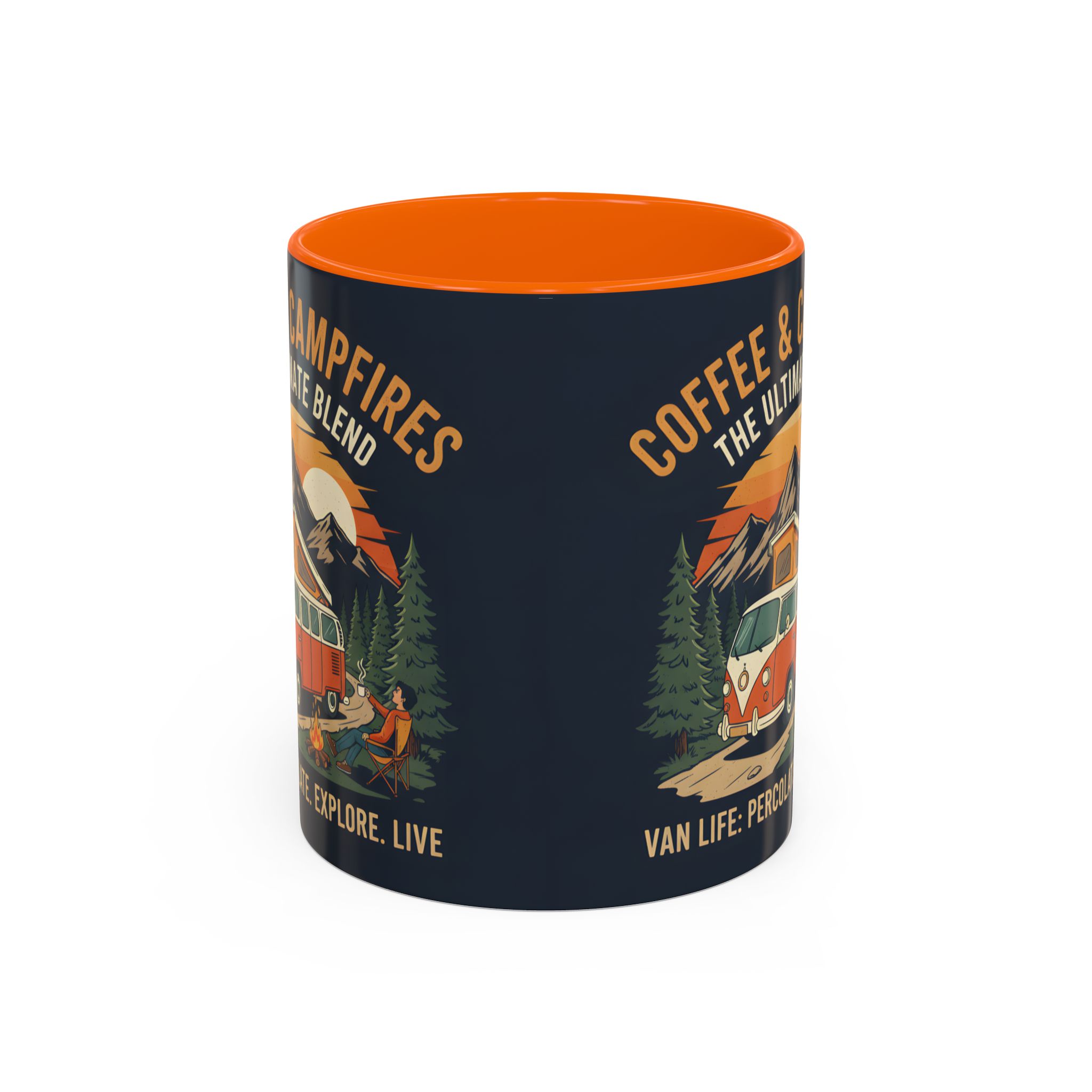 Accent Coffee Mug (11, 15oz) — "Coffee and campfires"