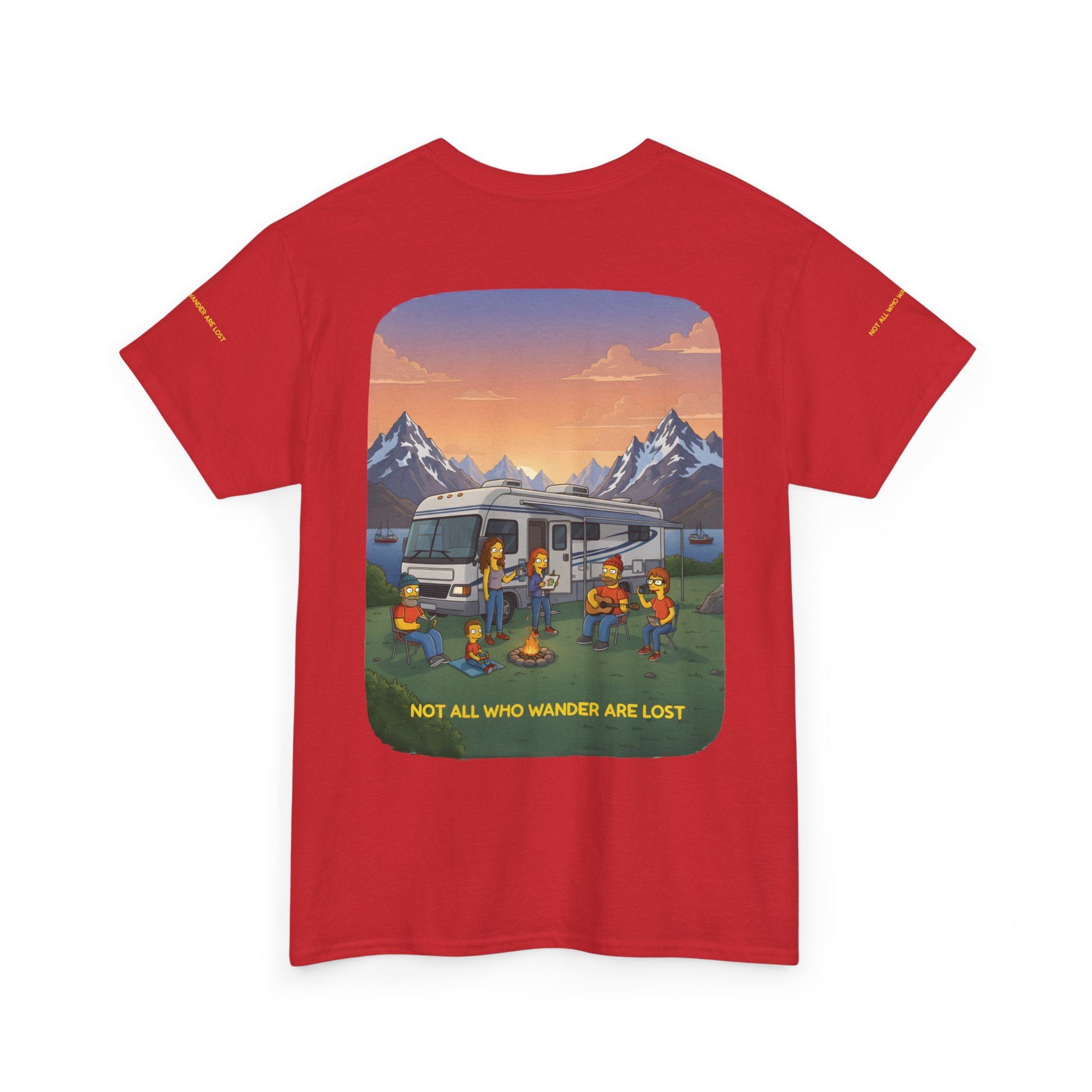 Unisex Heavy Cotton Tee — "Not All Who Wander Are Lost" Design Sitcom-Line