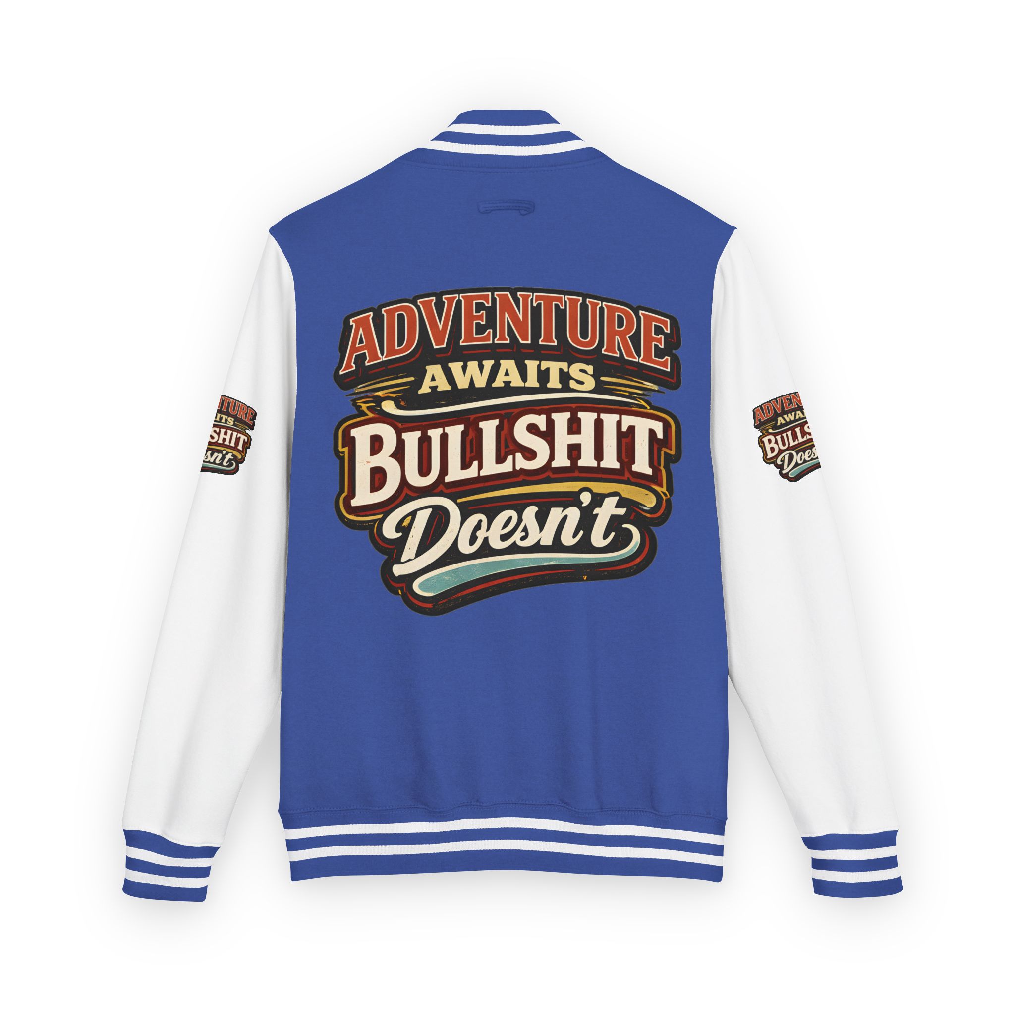 Unisex Heavyweight Letterman Jacket — "Adventure Awaits" Design F**K-Line