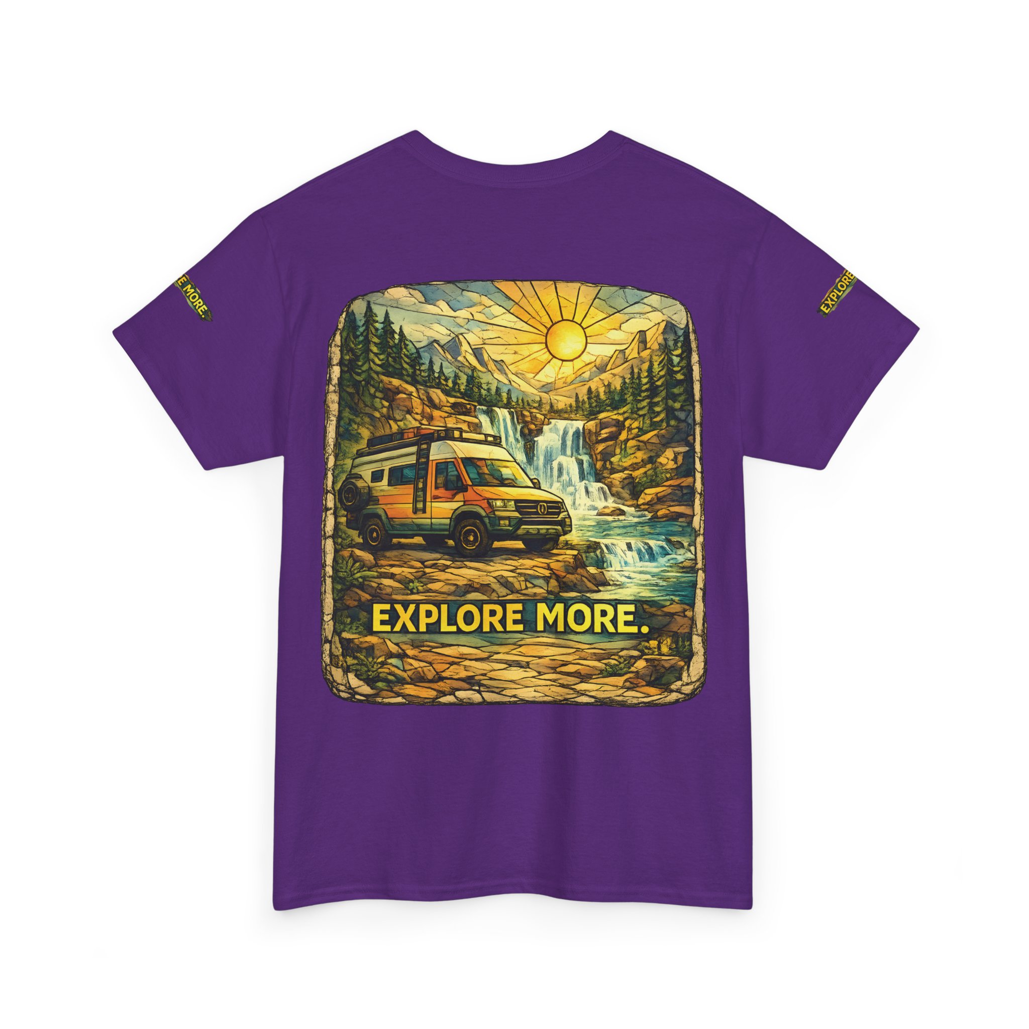 Unisex Heavy Cotton Tee — "Explore More" Design Cubic-Line