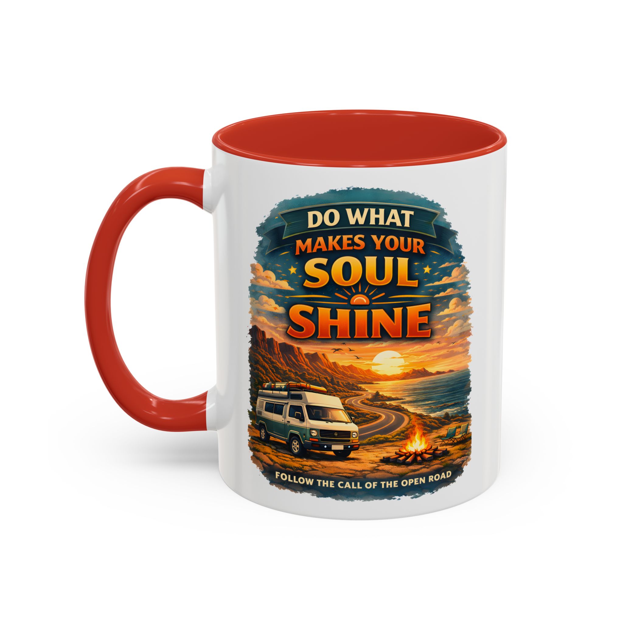 Accent Coffee Mug (11, 15oz) — "Do What Makes Your Soul Shine" Design Scenic-Line