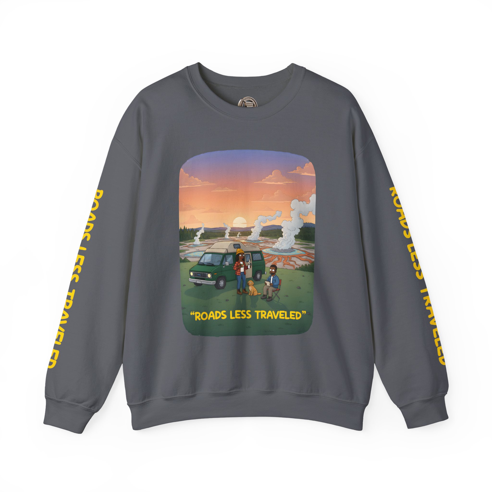 Unisex Heavy Blend™ Crewneck Sweatshirt — "Roads Less Traveled" Design Sitcom-Line