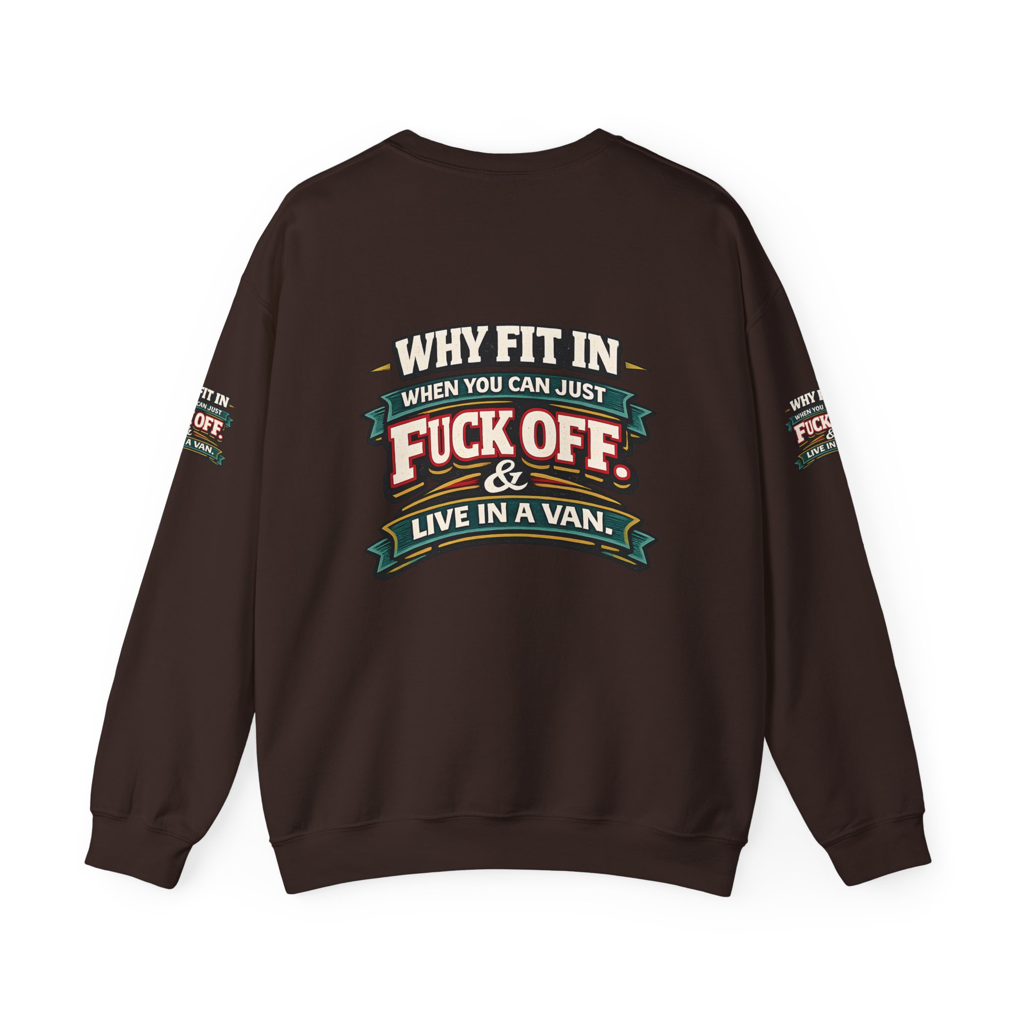 Unisex Heavy Blend™ Crewneck Sweatshirt — "Why Fit In" Design F**K-Line