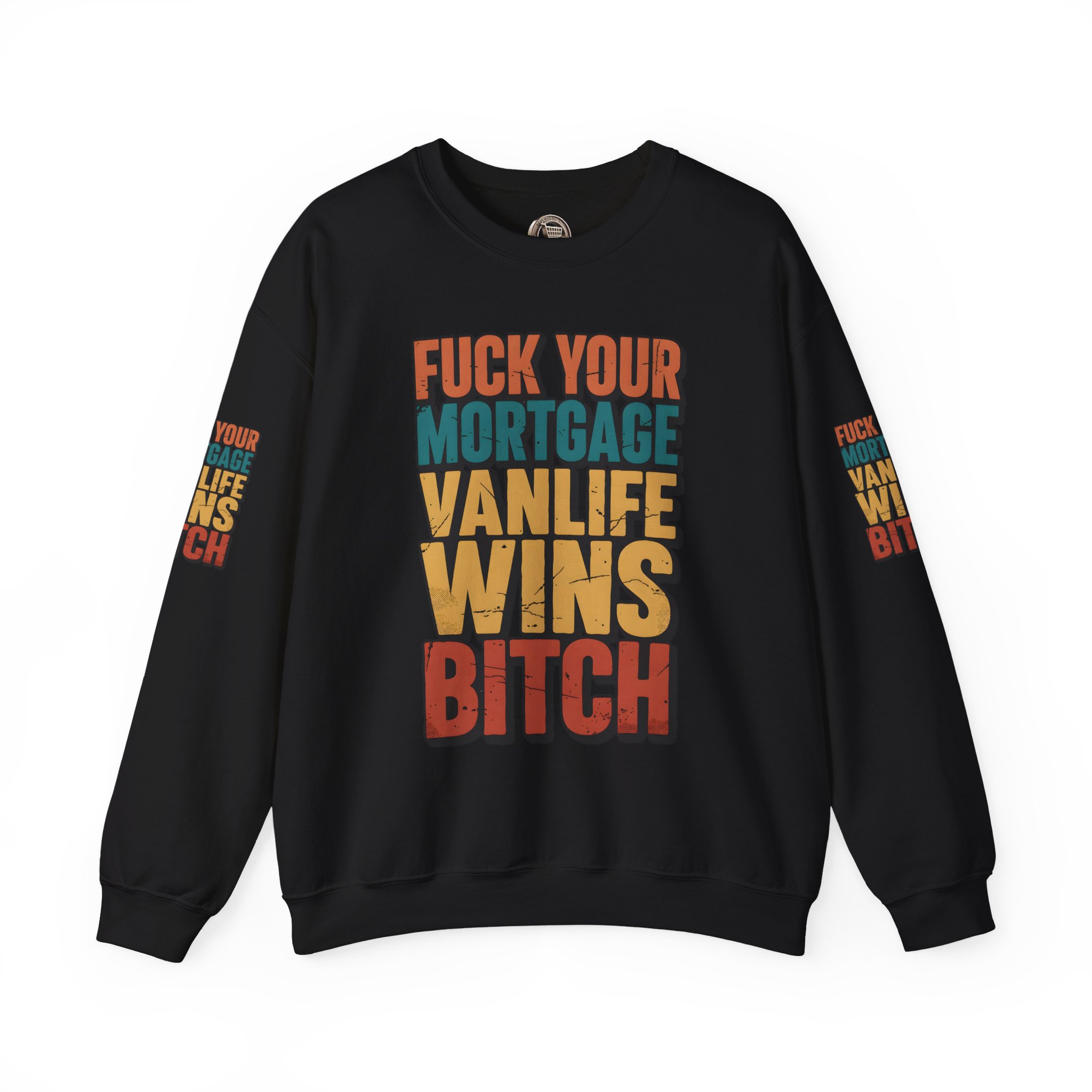 Unisex Heavy Blend™ Crewneck Sweatshirt — "Fuck Your Mortgage" Design F**K-Line
