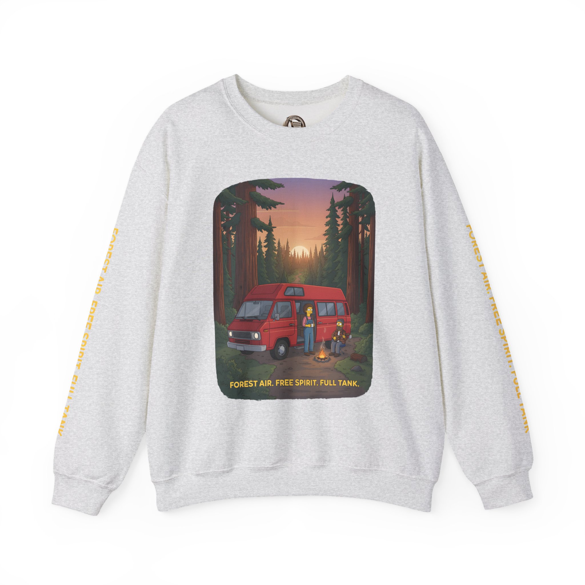 12898609061449016528_2048-1.jpeg Unisex Heavy Blend™ Crewneck Sweatshirt — "Forest Air Free Spirit Full Tank" Design Sitcom-Line