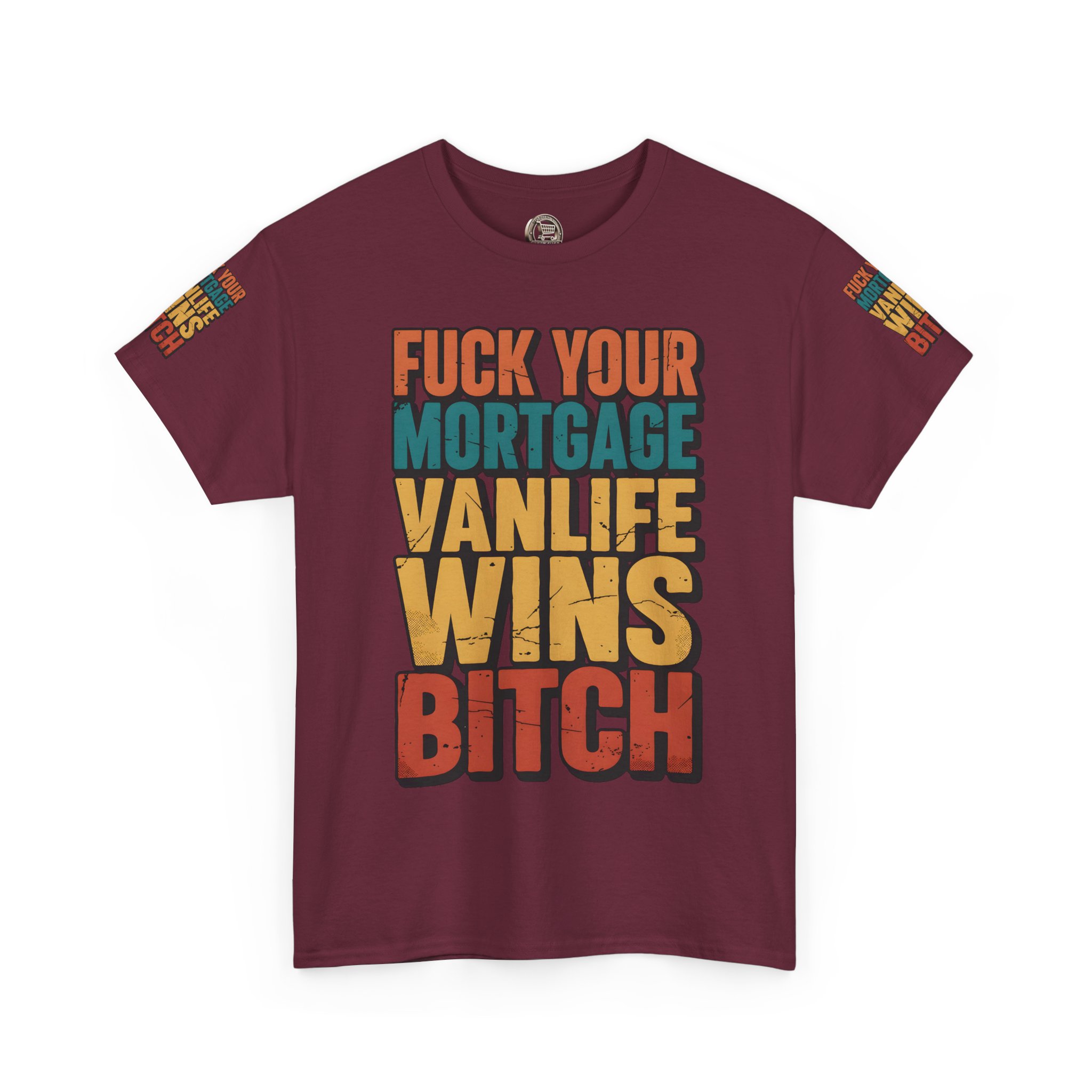Unisex Heavy Cotton Tee — "Fuck Your Mortgage" Design F**K-Line