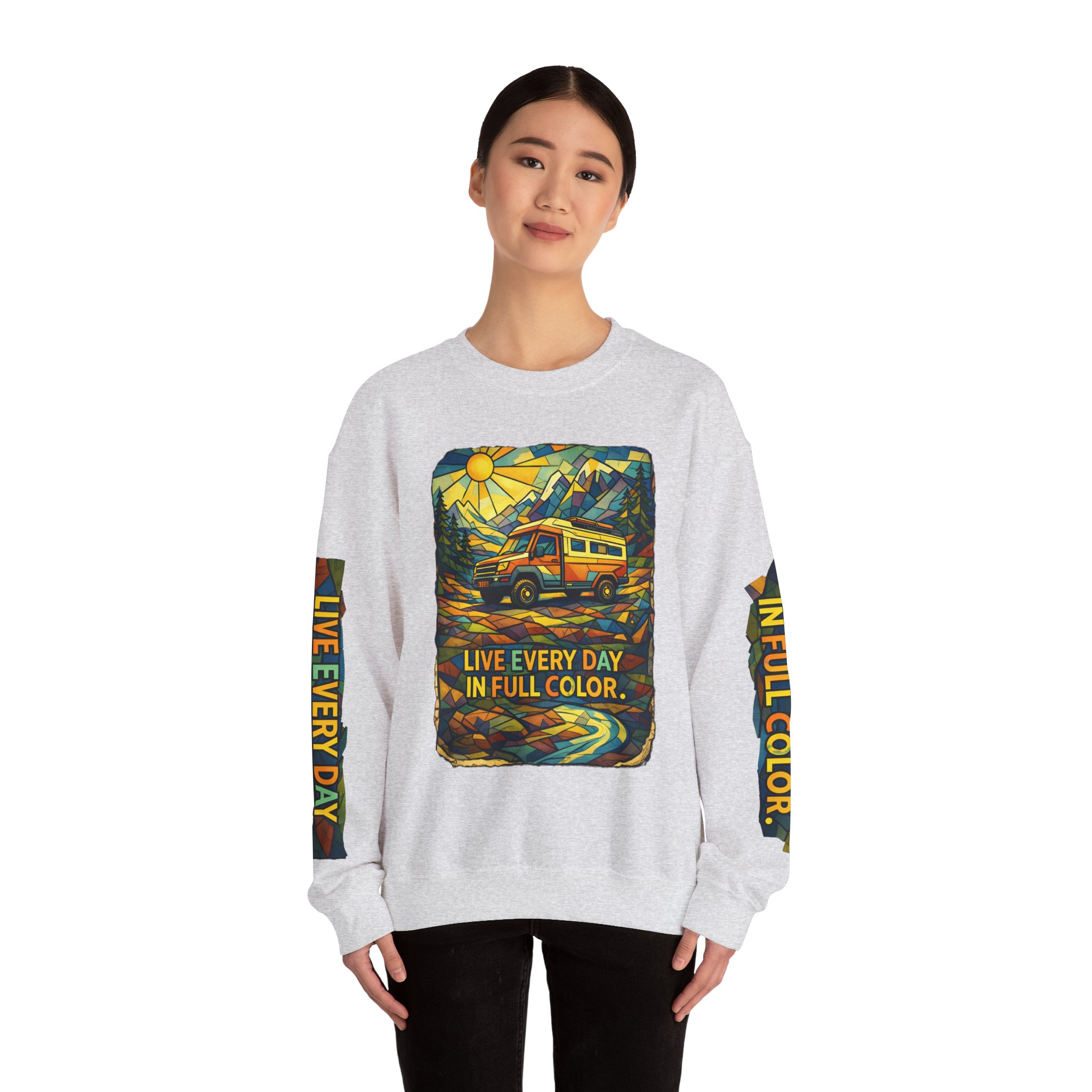 12903855205160226541_2048-1.jpeg Unisex Heavy Blend™ Crewneck Sweatshirt — "Live Every Day InFull Color" Design Cubic-Line