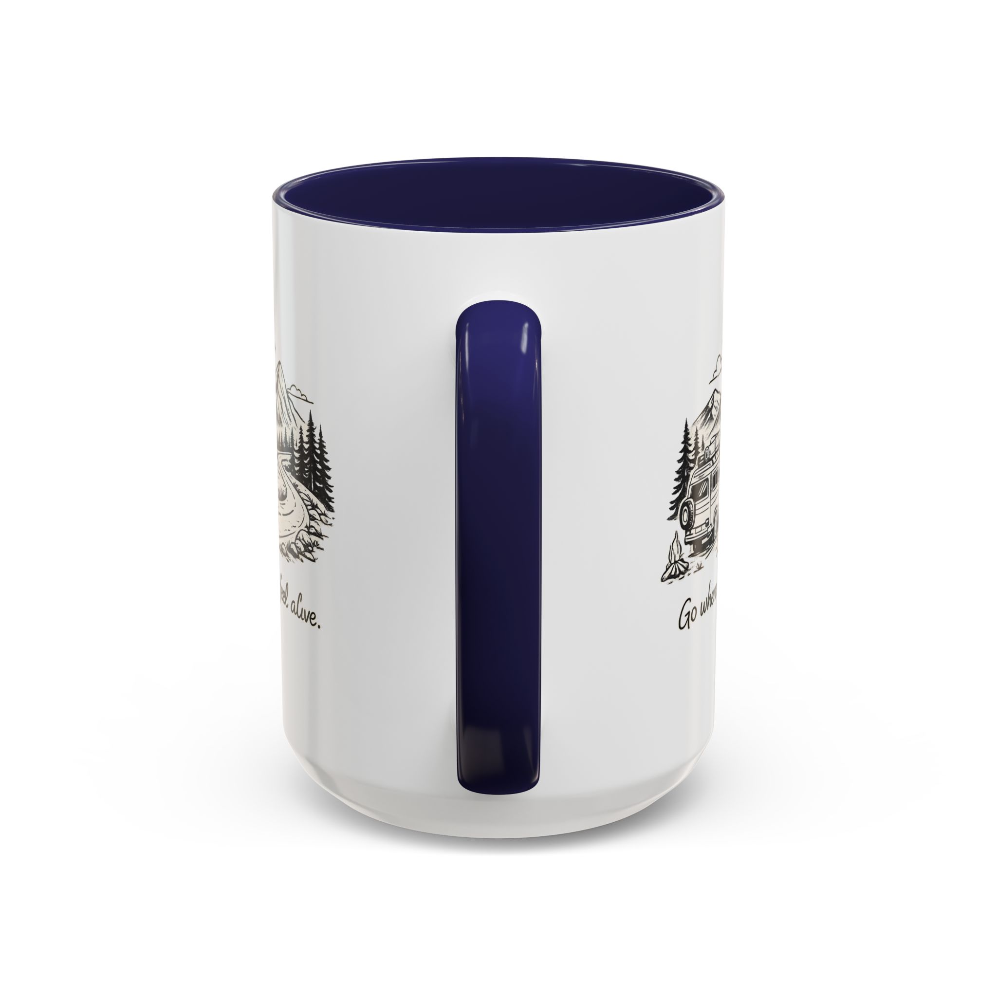 Accent Coffee Mug (11, 15oz) — "Go Where You Feel Alive" Design Minimal-Line