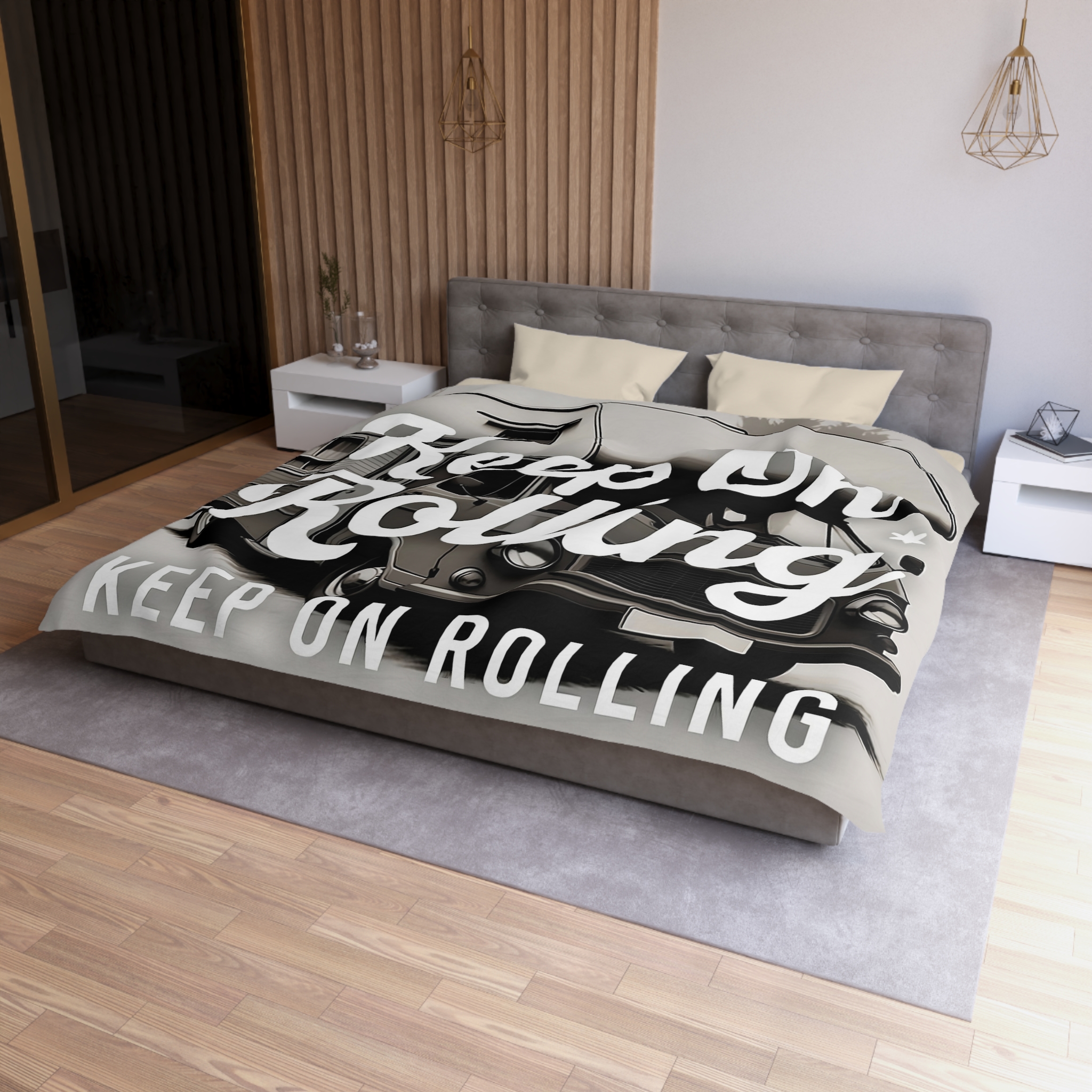 Duvet Cover — "Keep On Rolling" Retro Motorhome Bedding