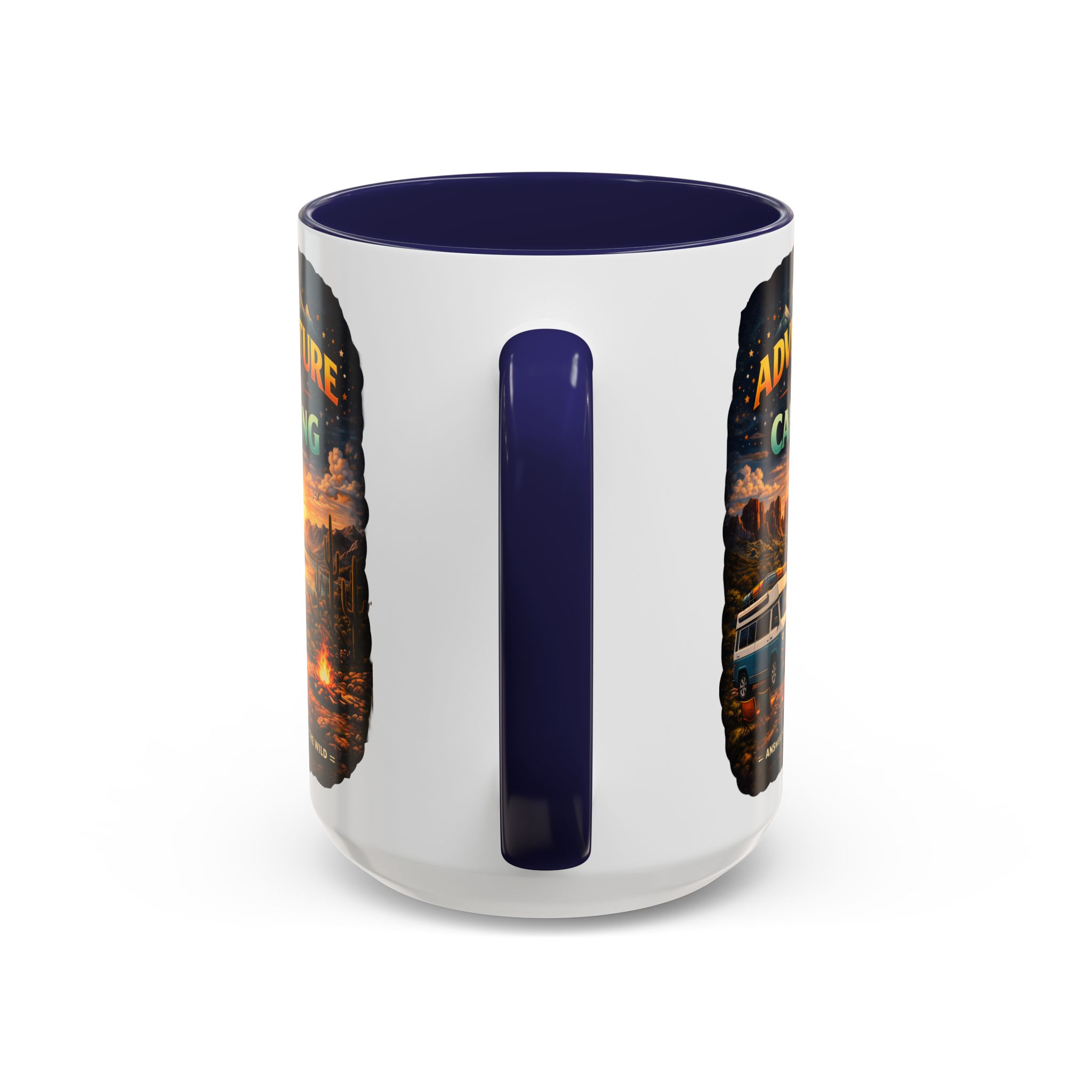 Accent Coffee Mug (11, 15oz) — "Adventure Is Calling" Design Scenic-Line