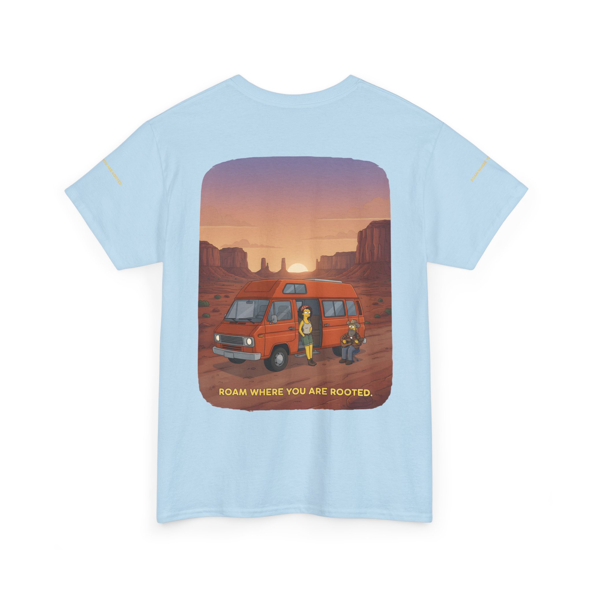 Unisex Heavy Cotton Tee — "Roam Where You Are Rooted" Design Sitcom-Line