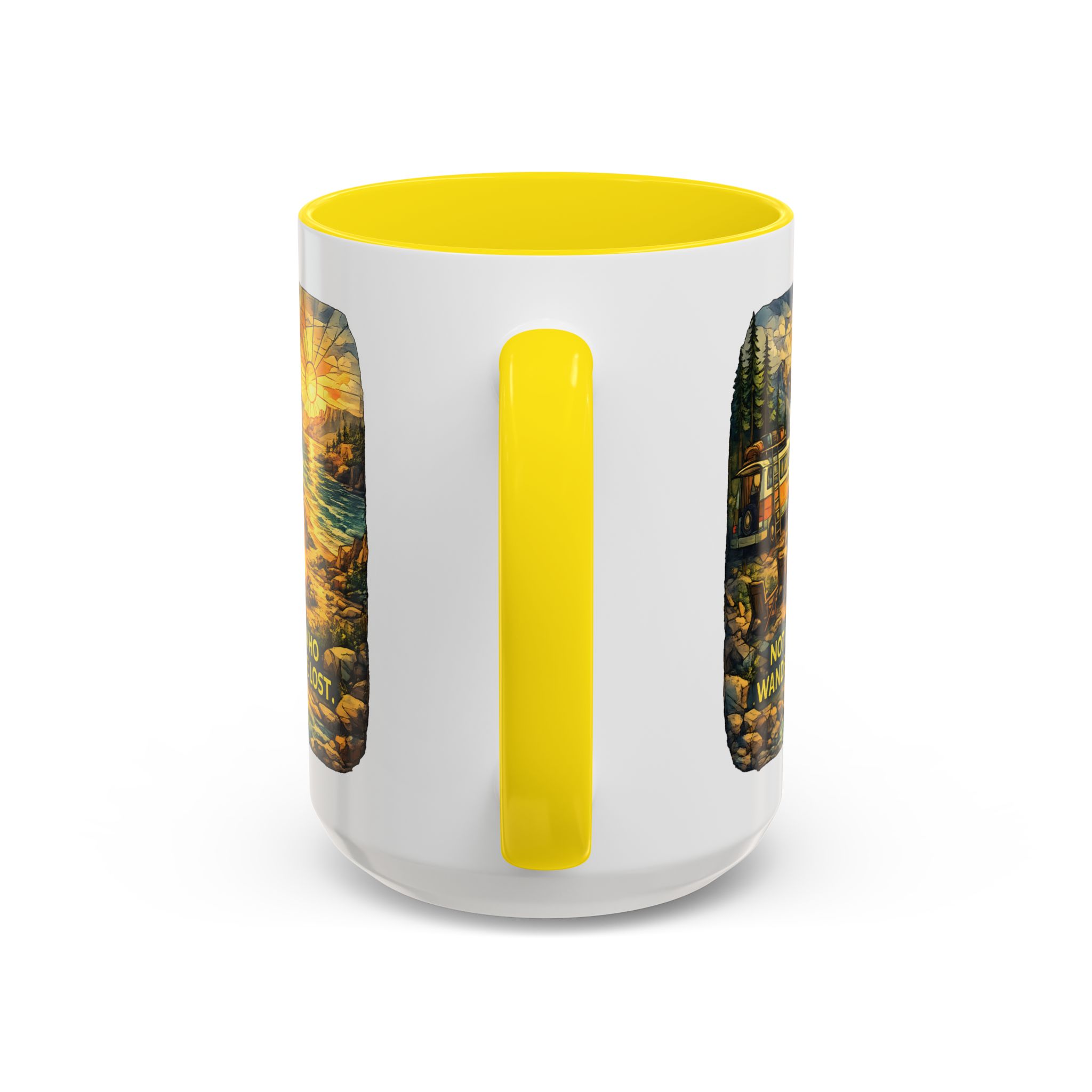 12919417326548017782_2048.jpeg Accent Coffee Mug (11, 15oz) — "Not All Who Wander Are Lost" Design Cubic-Line