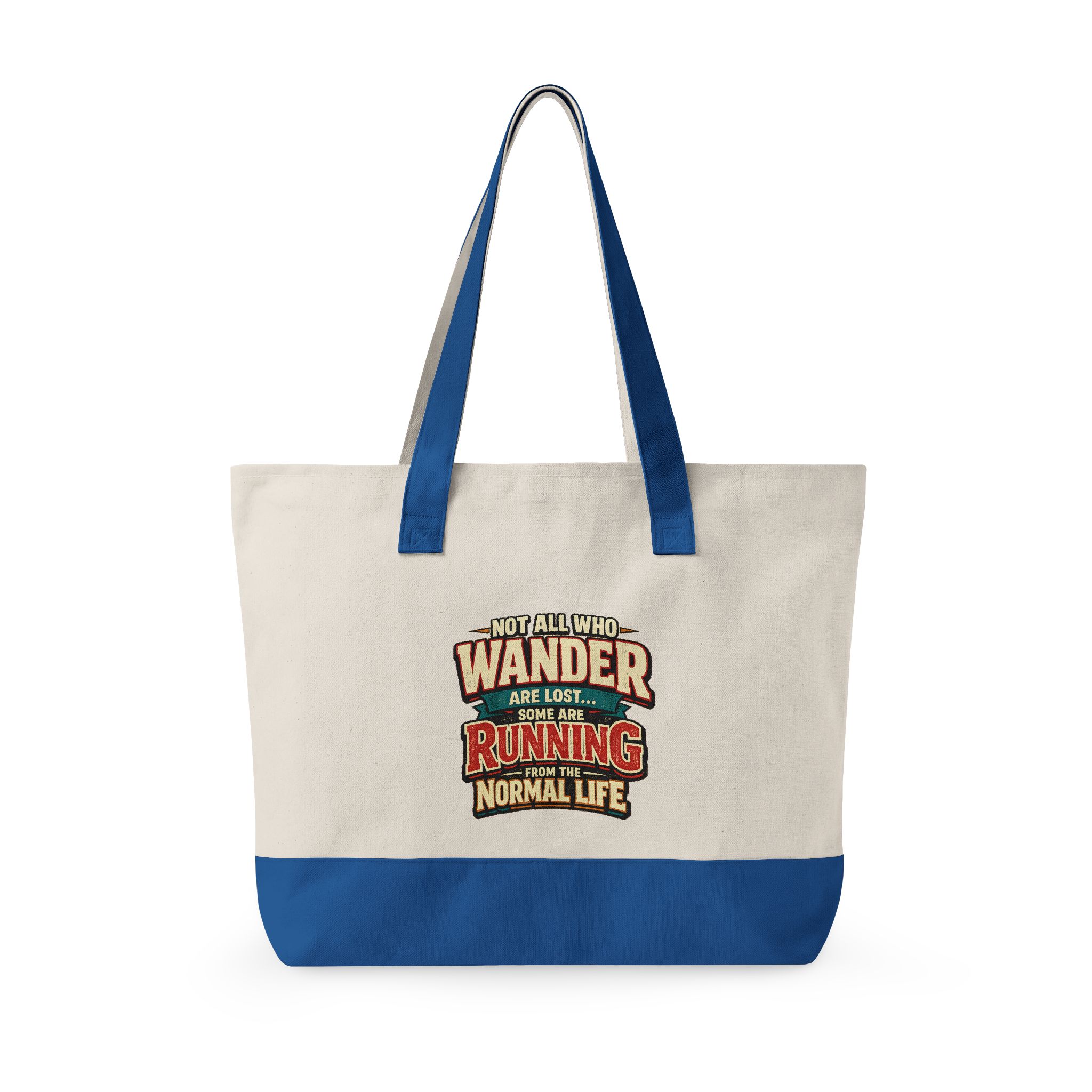 Zippered Canvas Tote — "Not All Who Wander" (Design F**K-Line)