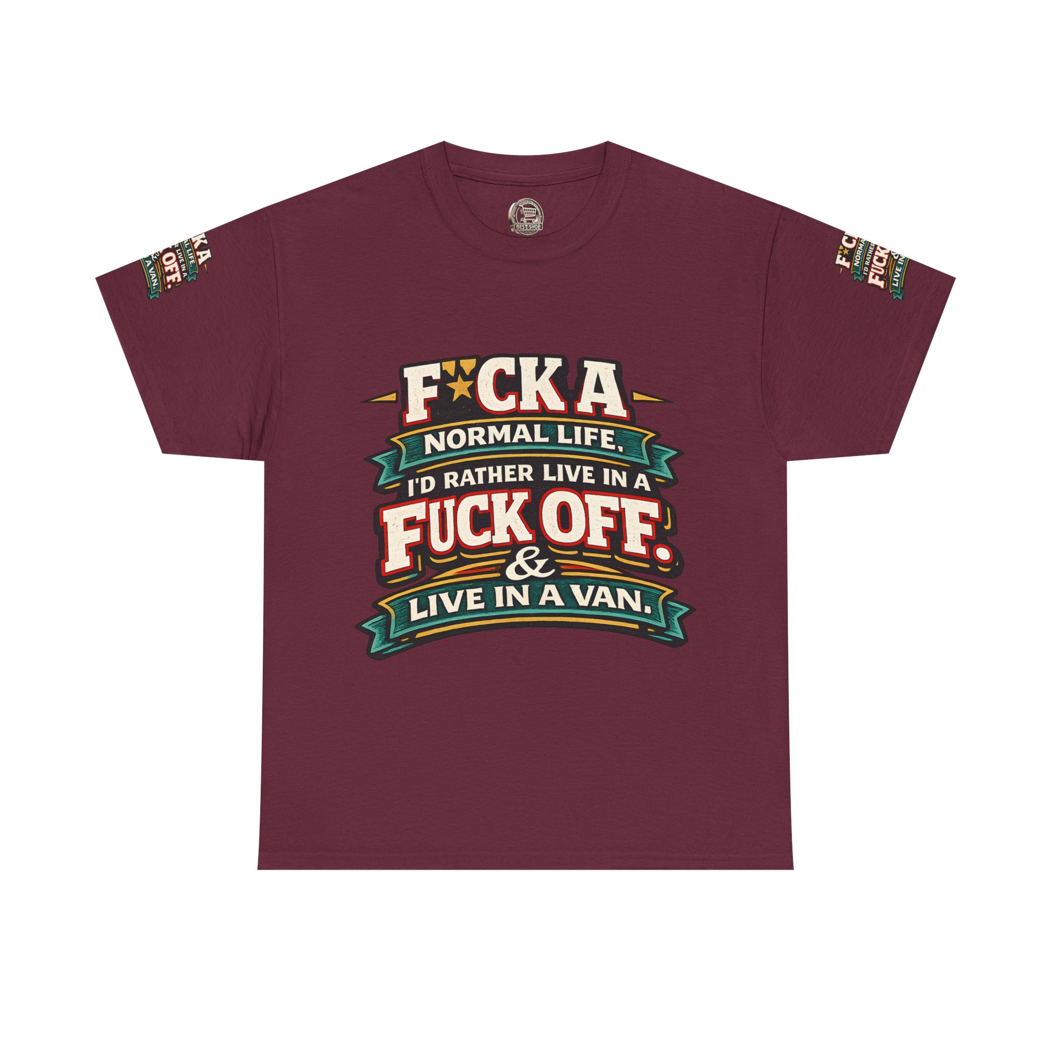 Unisex Heavy Cotton Tee — "Fuck A Normal Life" Design F**K-Line