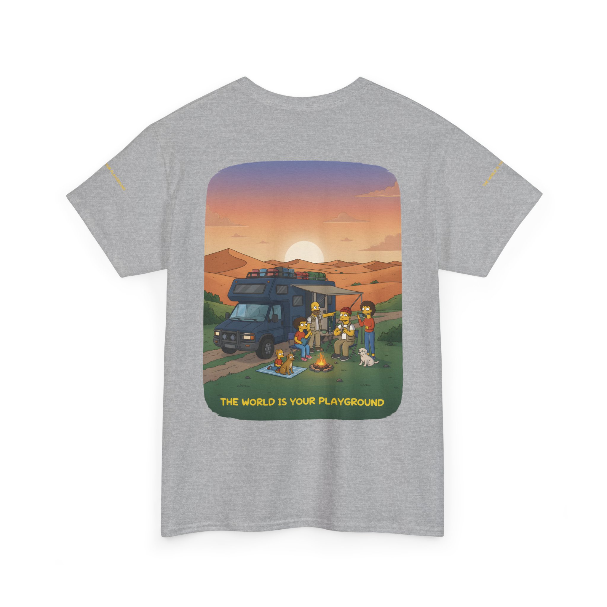 Unisex Heavy Cotton Tee — "The World Is Your playground" Design Sitcom-Line