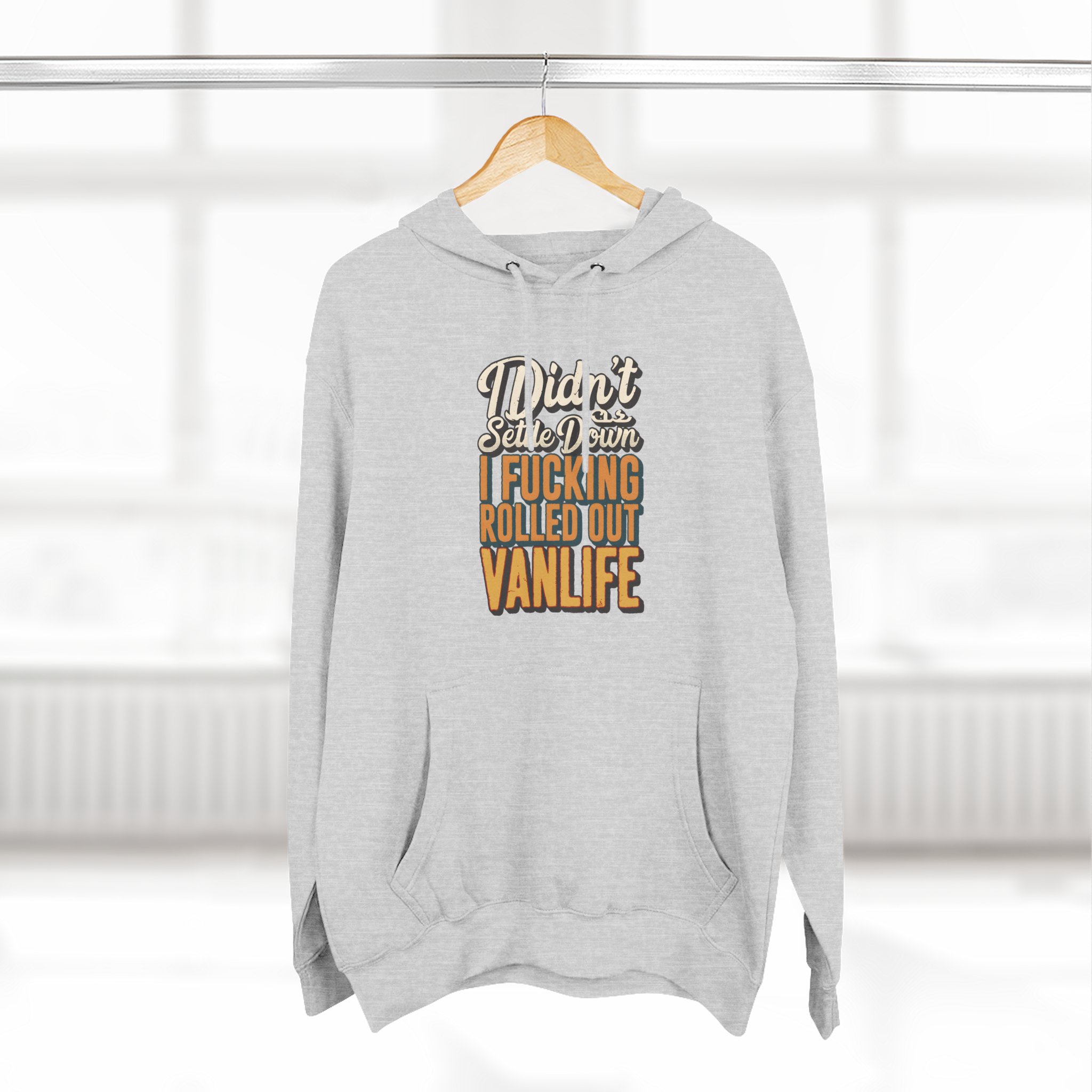 Three-Panel Fleece Hoodie - "Dind´t Settle Down" Design F**K-Line
