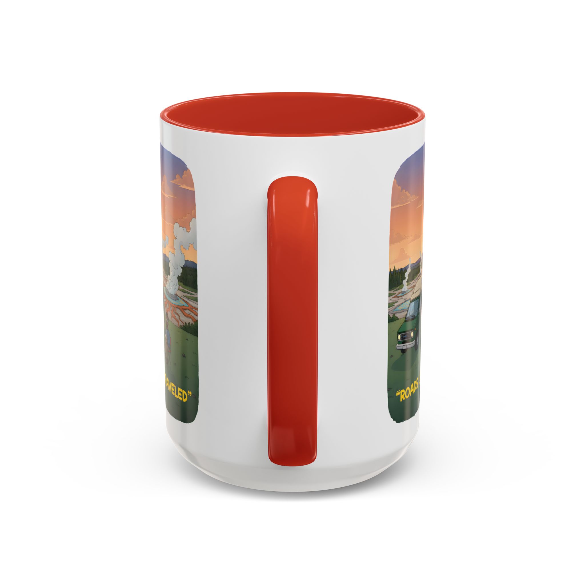 Accent Coffee Mug (11, 15oz) — "Roads Less Traveled" Design Sitcom-Line