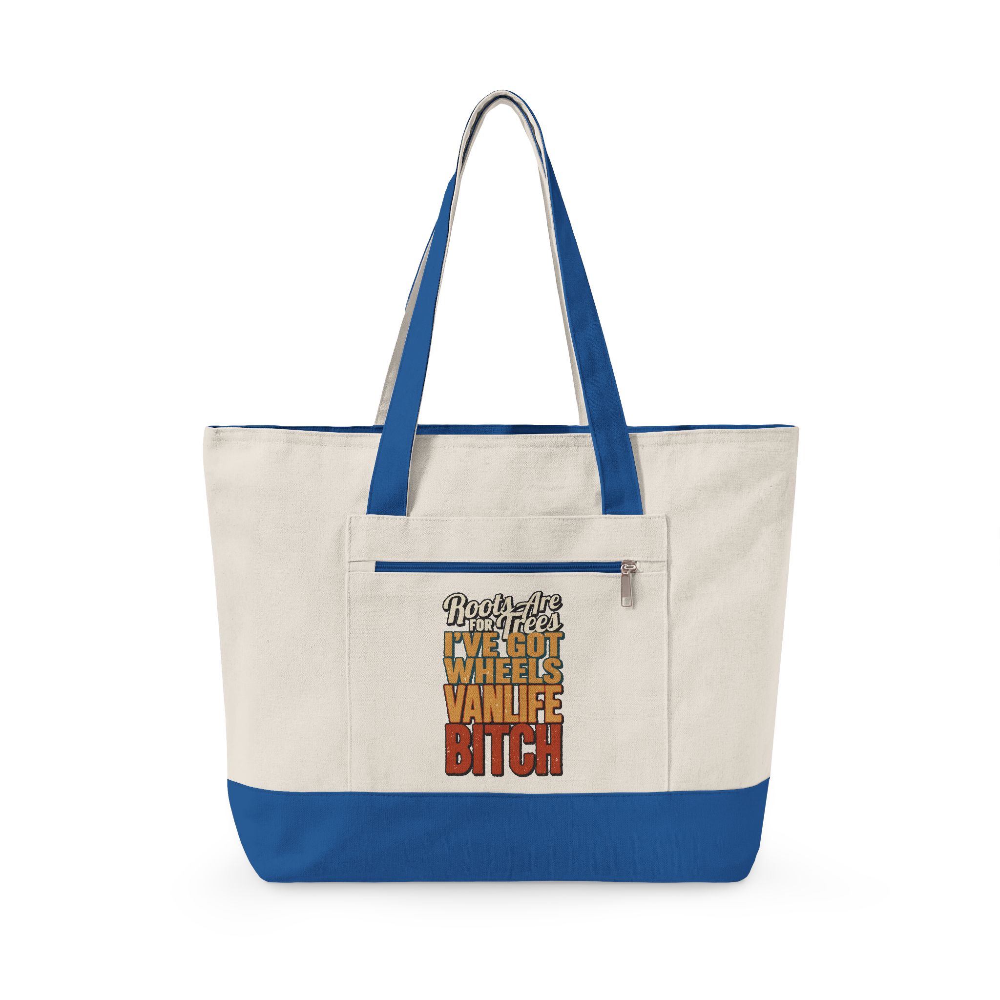 Zippered Canvas Tote — "Roots Are For Trees" (Design F**K-Line)