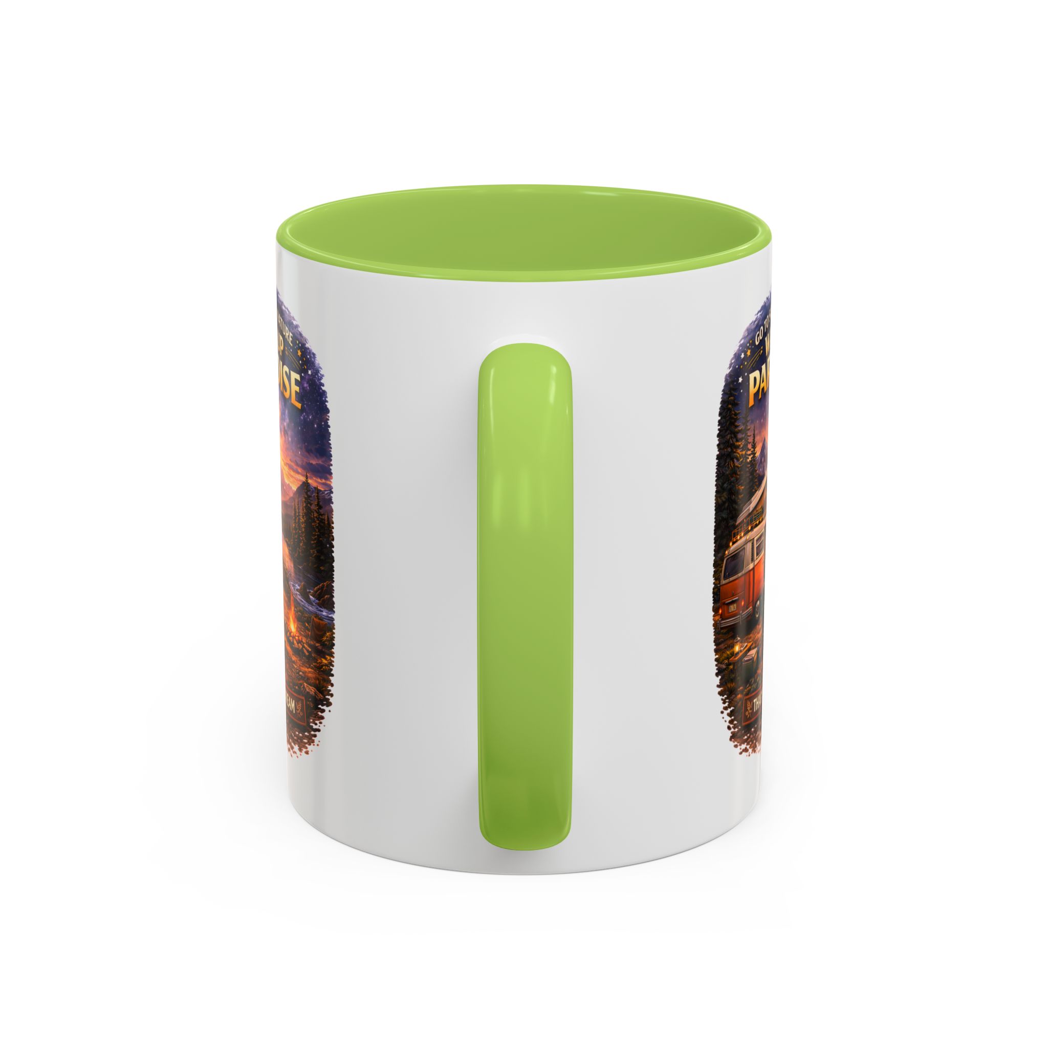 Accent Coffee Mug (11, 15oz) — "Go to Sleep in Nature" Design Scenic-Line