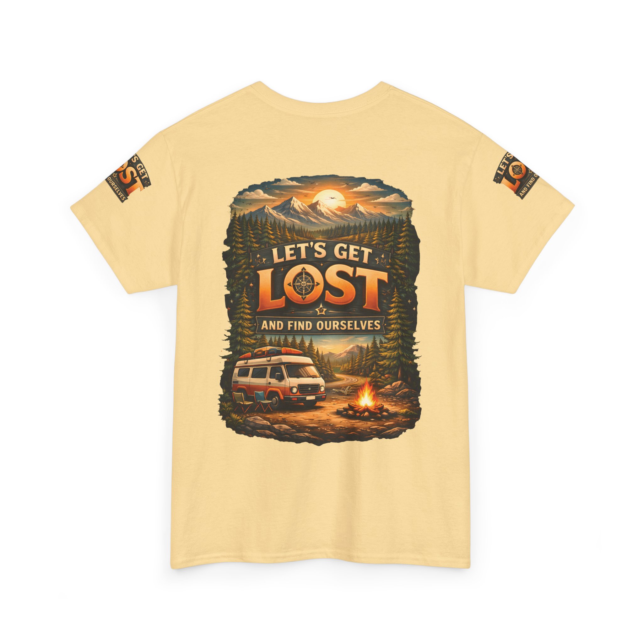 Unisex Heavy Cotton Tee — "Let´s Get Lost And Found Ourselfs" Design Scenic-Line