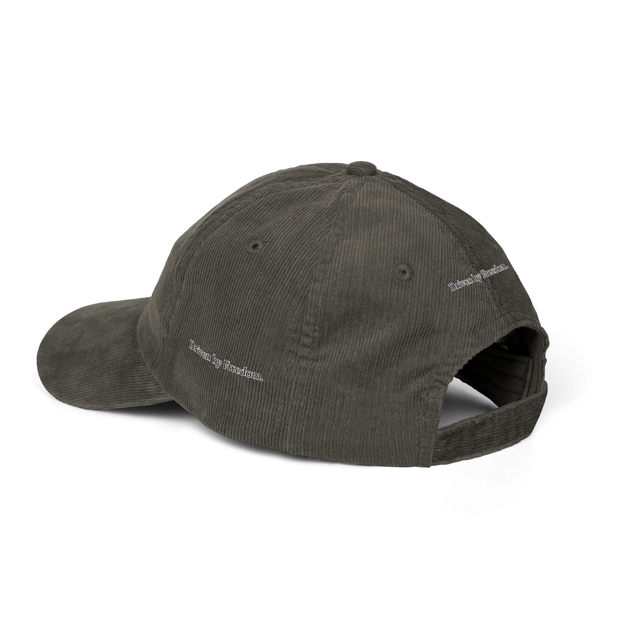 12945459773683292529_2048-1.jpeg Vintage Corduroy Cap (Embroidery) — "Driven By Freedom" Embroidered Hat