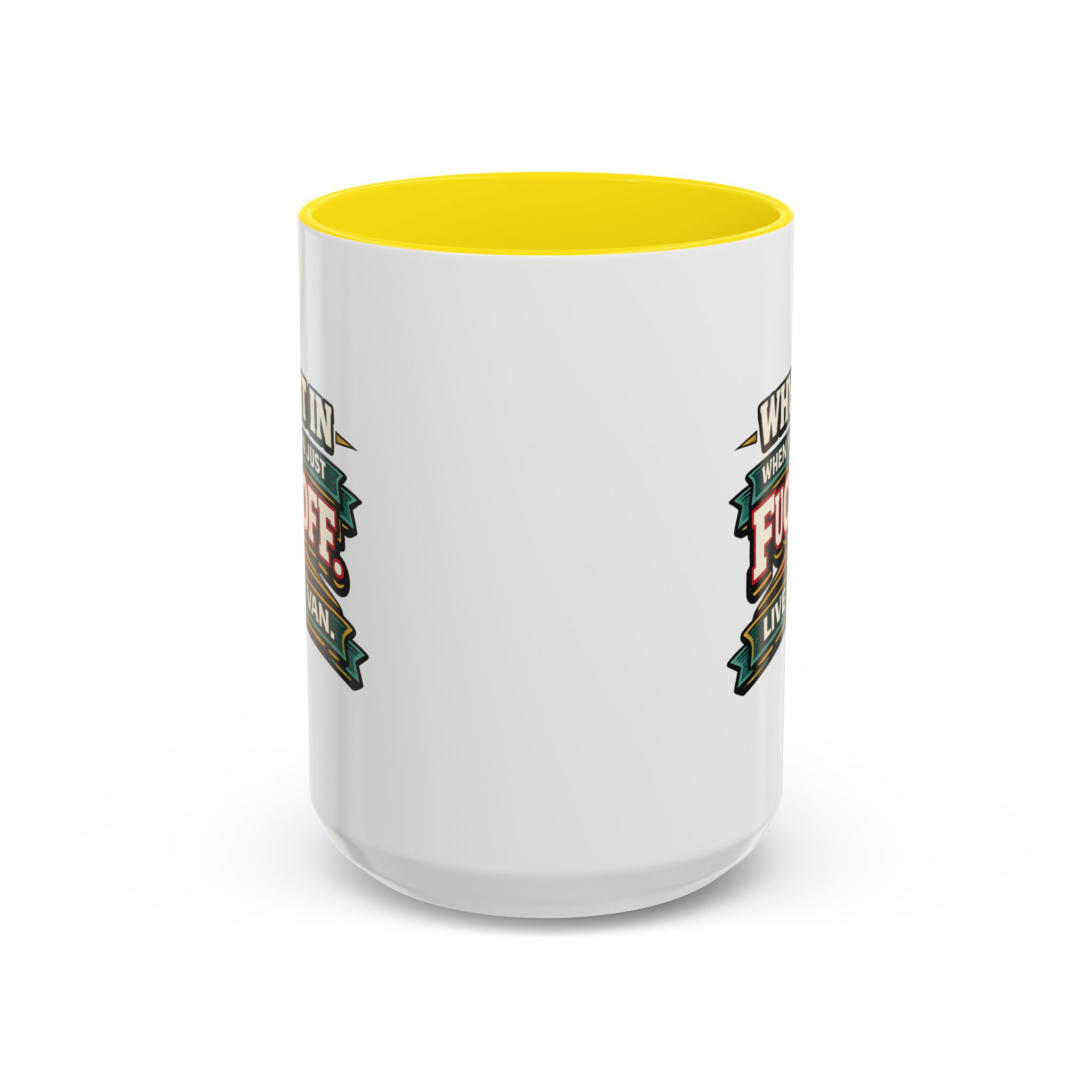 Accent Coffee Mug (11, 15oz) — "Why Fit In" Design F**K-Line