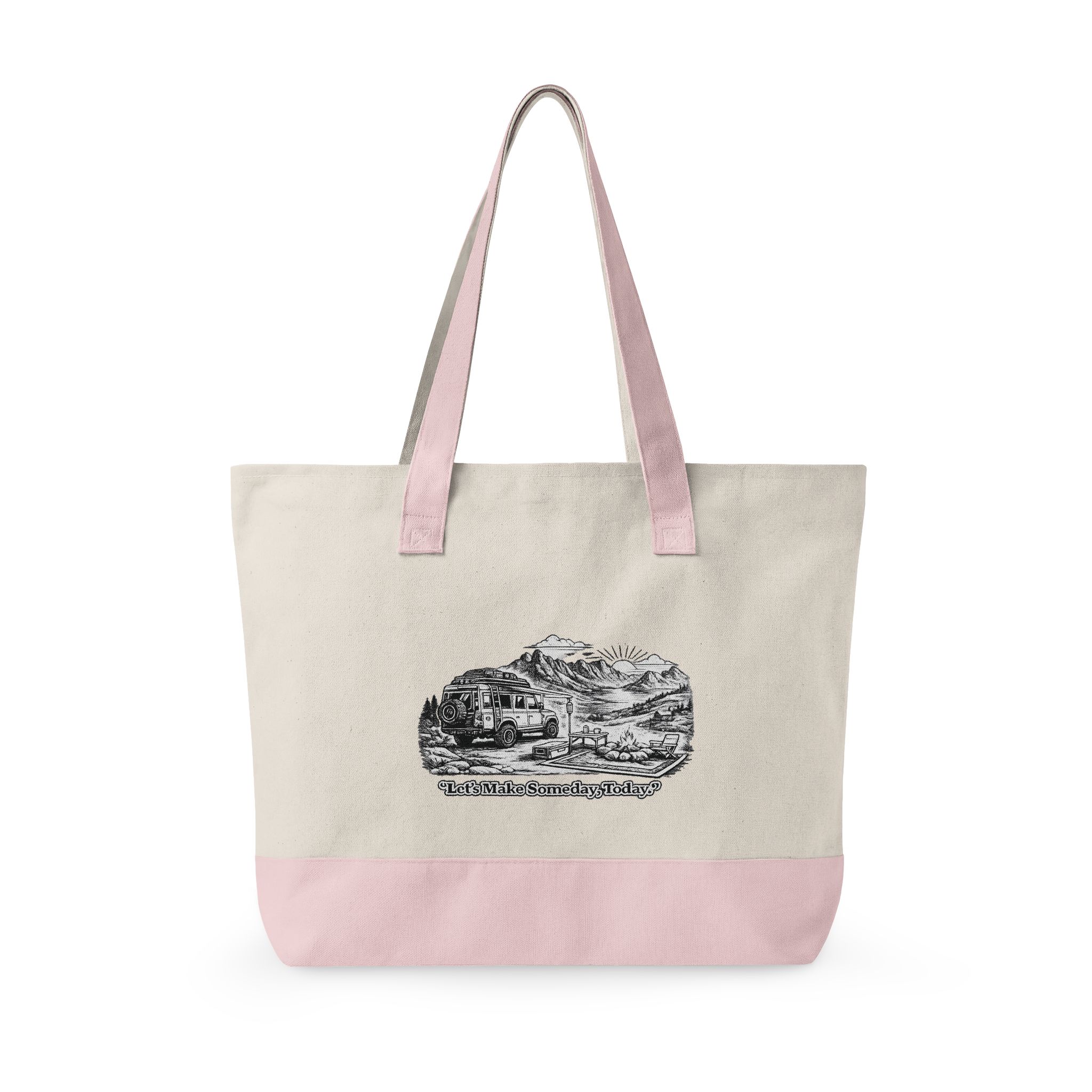 12949415587991588559_2048.jpeg Zippered Canvas Tote — "Lets Make Some Day, Today" (Design Minimal-Line)