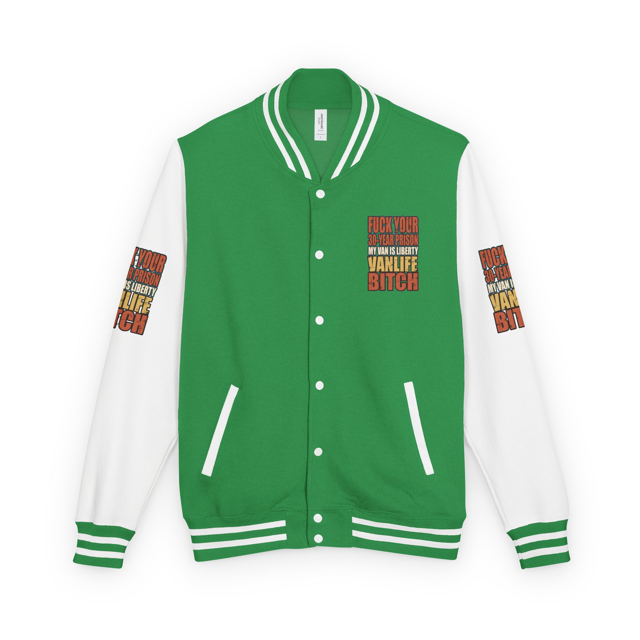 Unisex Heavyweight Letterman Jacket — "Fuck Your 30 Year" Design F**K-Line