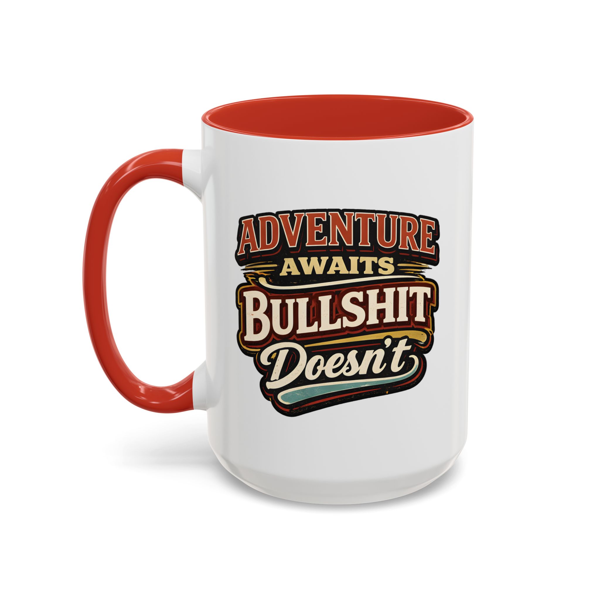 Accent Coffee Mug (11, 15oz) — "Adventure Awaits" Design F**K-Line