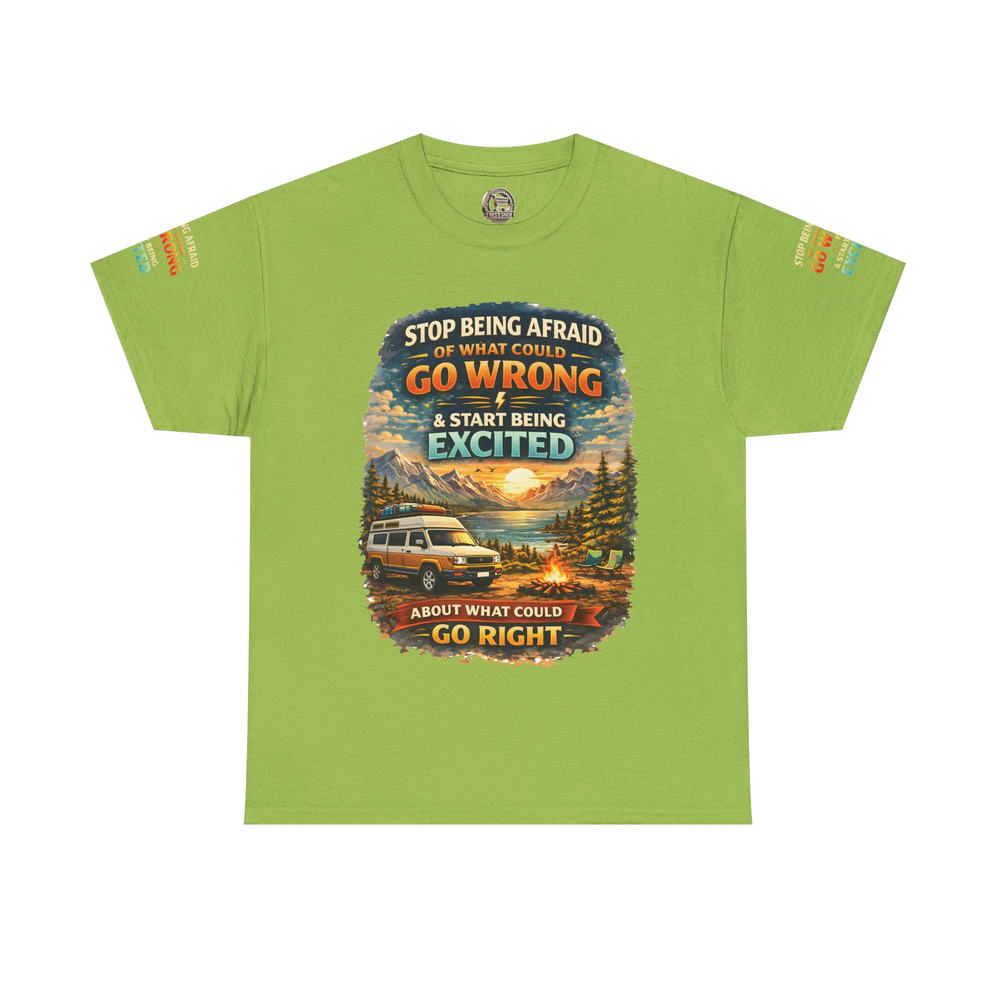 1295384924959297080_2048.jpeg Unisex Heavy Cotton Tee — "Stop Being Afraid Of What Could Go Wrong" Design Scenic-Line
