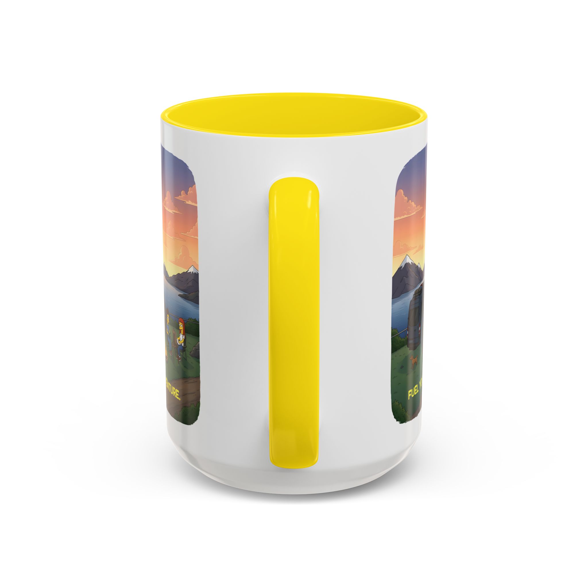 Accent Coffee Mug (11, 15oz) — "Fuel Your Adventure" Design Sitcom-Line