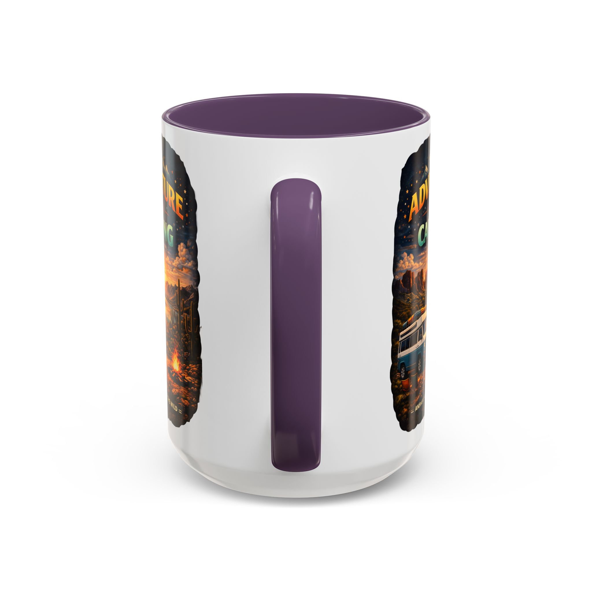 Accent Coffee Mug (11, 15oz) — "Adventure Is Calling" Design Scenic-Line