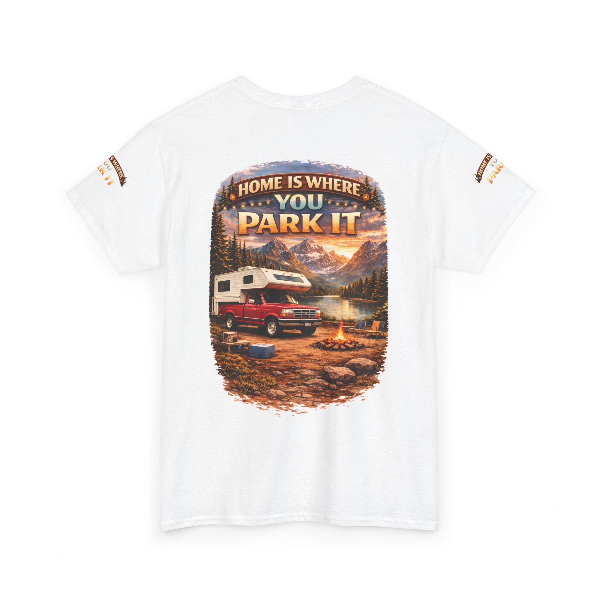 12968110753193197337_2048.jpeg Unisex Heavy Cotton Tee — "Home Is Where You Park It" Design Scenic-Line