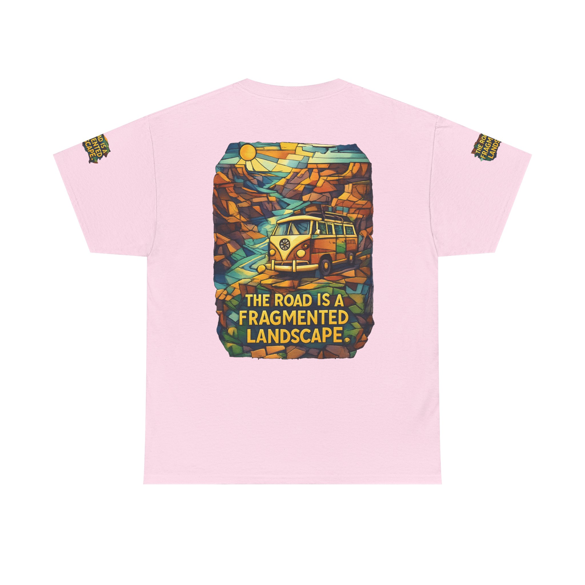 12978455577981481870_2048.jpeg Unisex Heavy Cotton Tee — "The Road Is A Fragmented Landscape" Design Cubic-Line