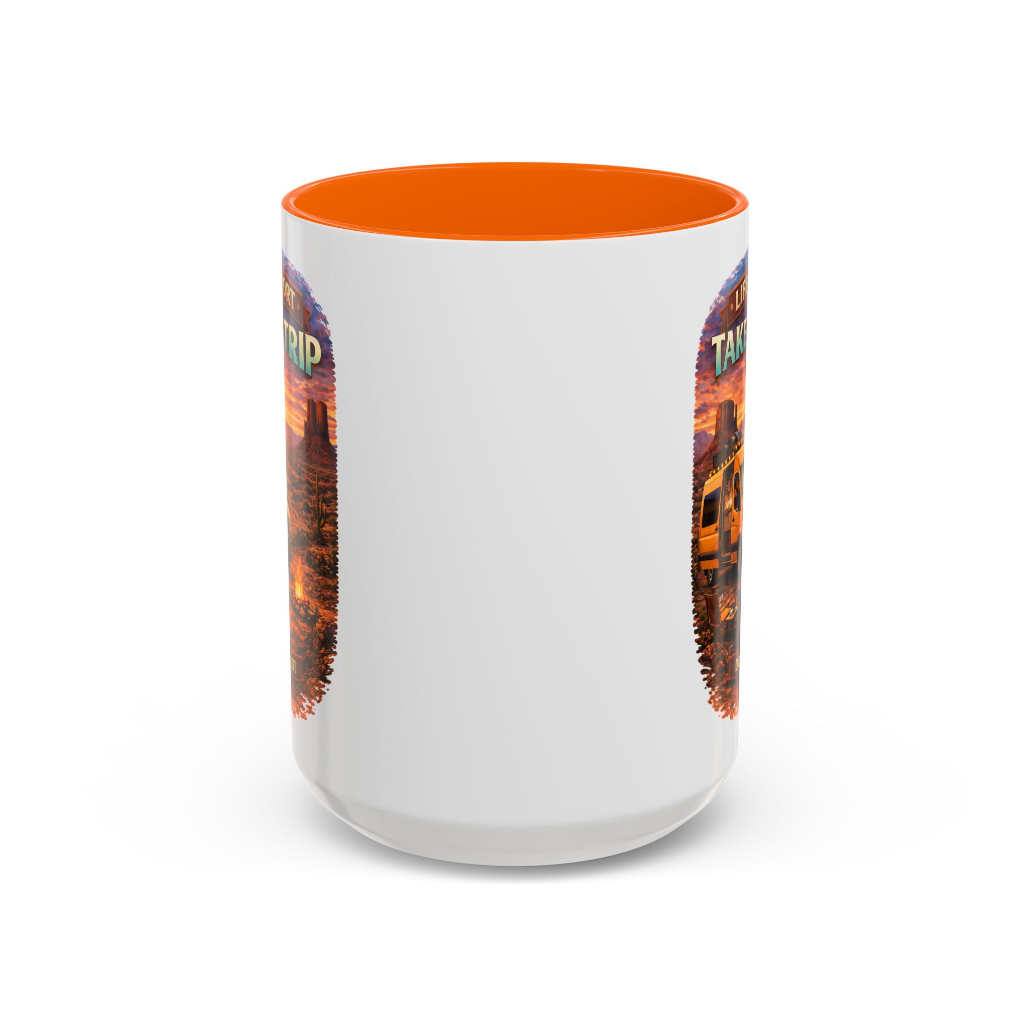 Accent Coffee Mug (11, 15oz) — "Live Is Short Take The Trip" Design Scenic-Line