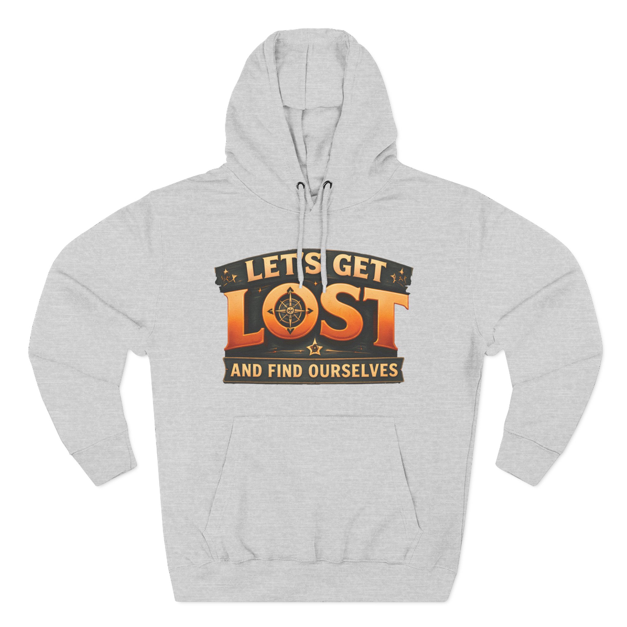 Three-Panel Fleece Hoodie - "Let´s Get Lost And Found Ourselfs" Design Scenic-Line